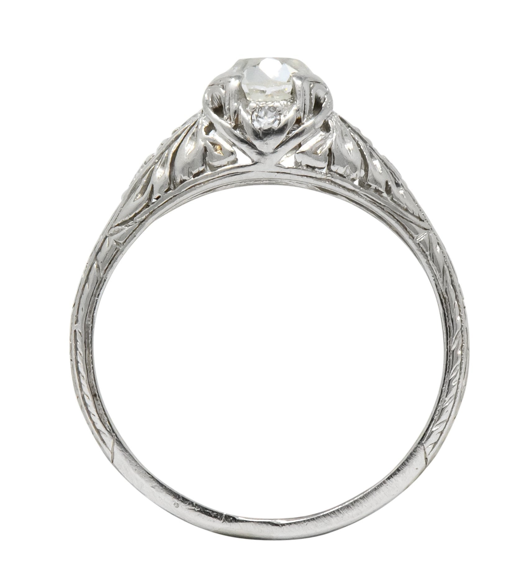 Art Deco 0.70 CTW Diamond Platinum Engagement Ring - Wilson's Estate Jewelry