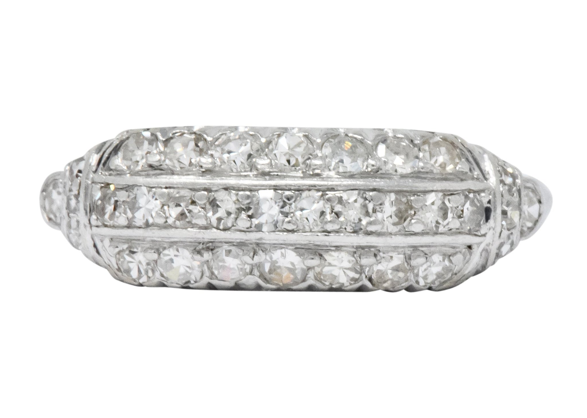 Art Deco 0.80 CTW Diamond Platinum Stackable Ring - Wilson's Estate Jewelry