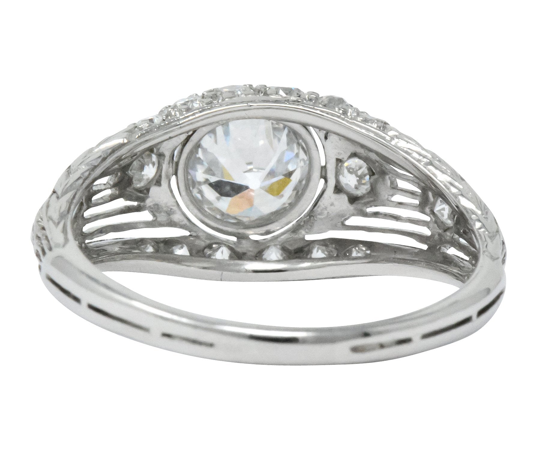 Art Deco 1.30 CTW Old European Cut Diamond Platinum Engagement Ring - Wilson's Estate Jewelry