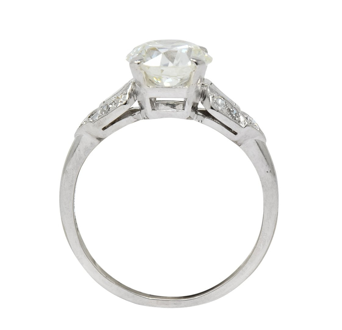 Art Deco 1.84 Ctw Diamond Platinum Engagement Ring Gia 