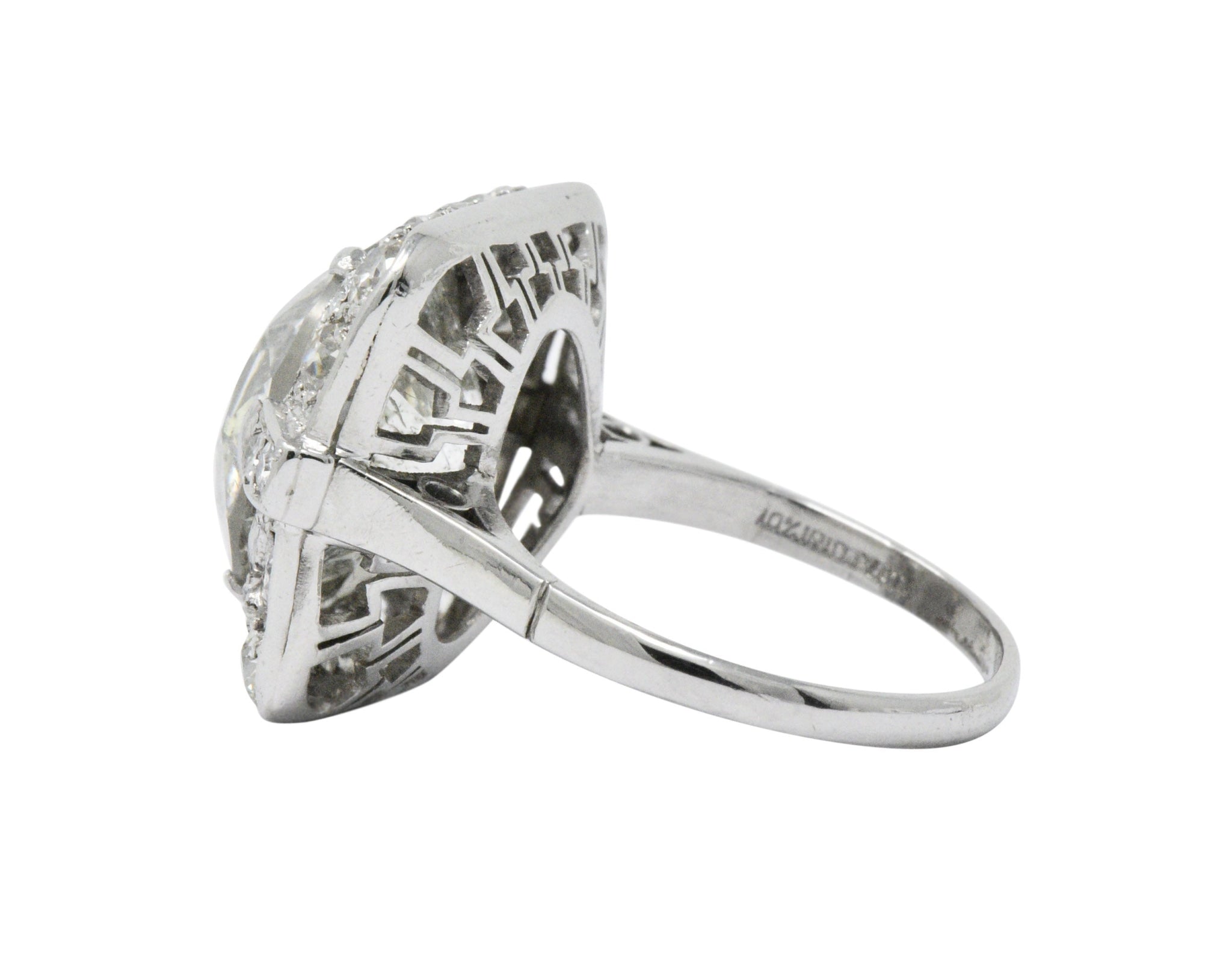 Art Deco 10.07 CTW Diamond and Platinum Engagement Ring Wilson's Estate Jewelry