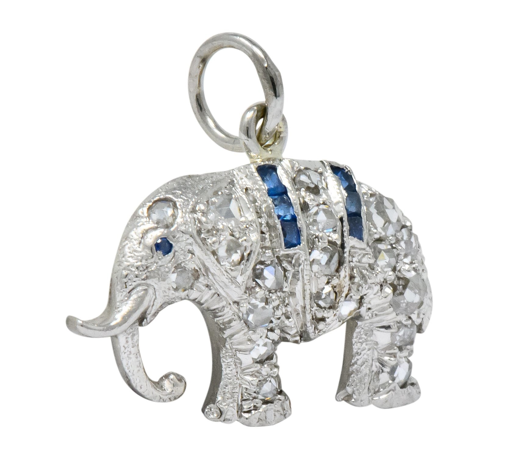 Art Deco 1920's 0.30 CTW Diamond Platinum Lucky Elephant Charm - Wilson's Estate Jewelry