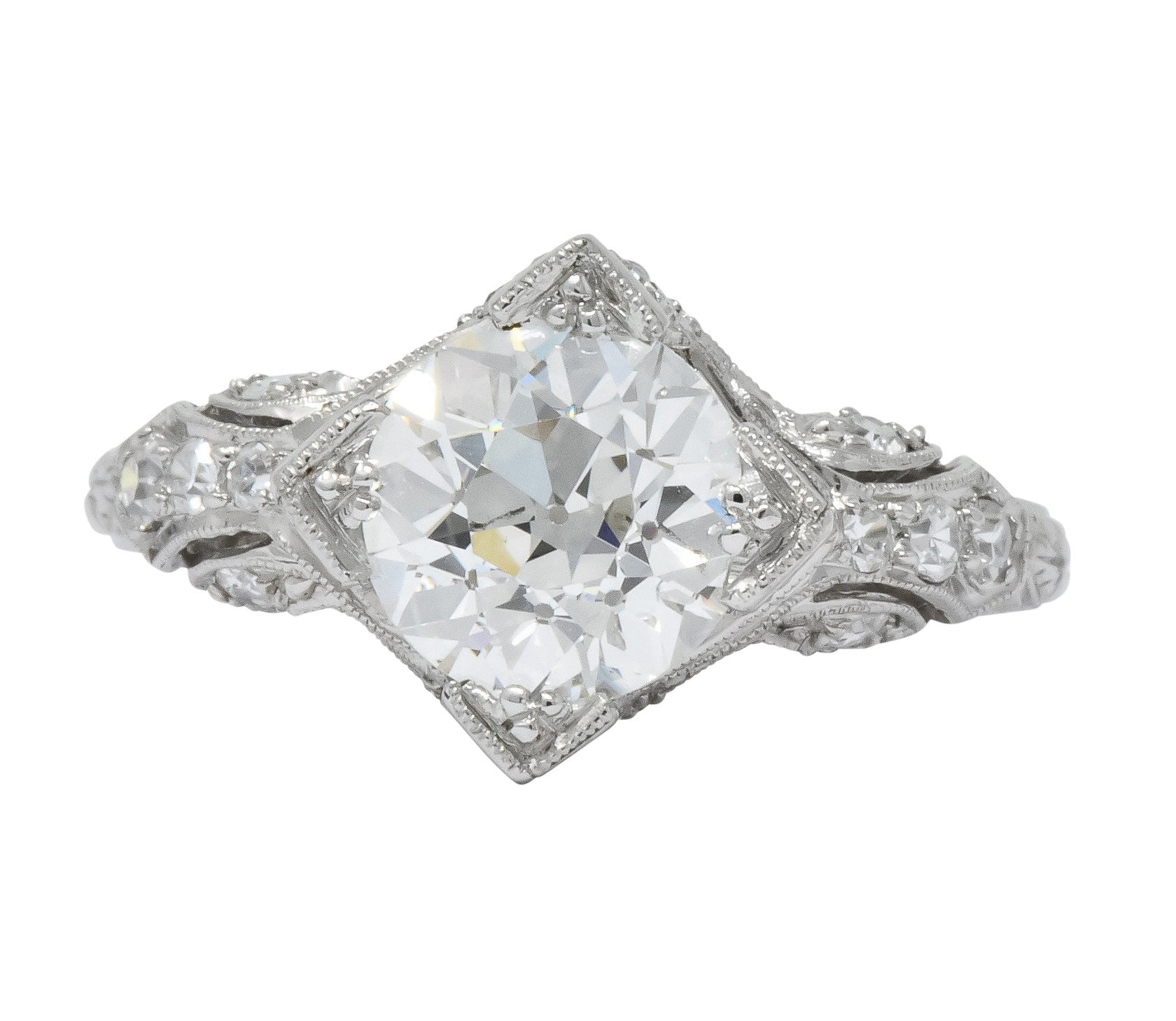 Art Deco 2.03 CTW Diamond Platinum Engagement Ring - Wilson's Estate Jewelry