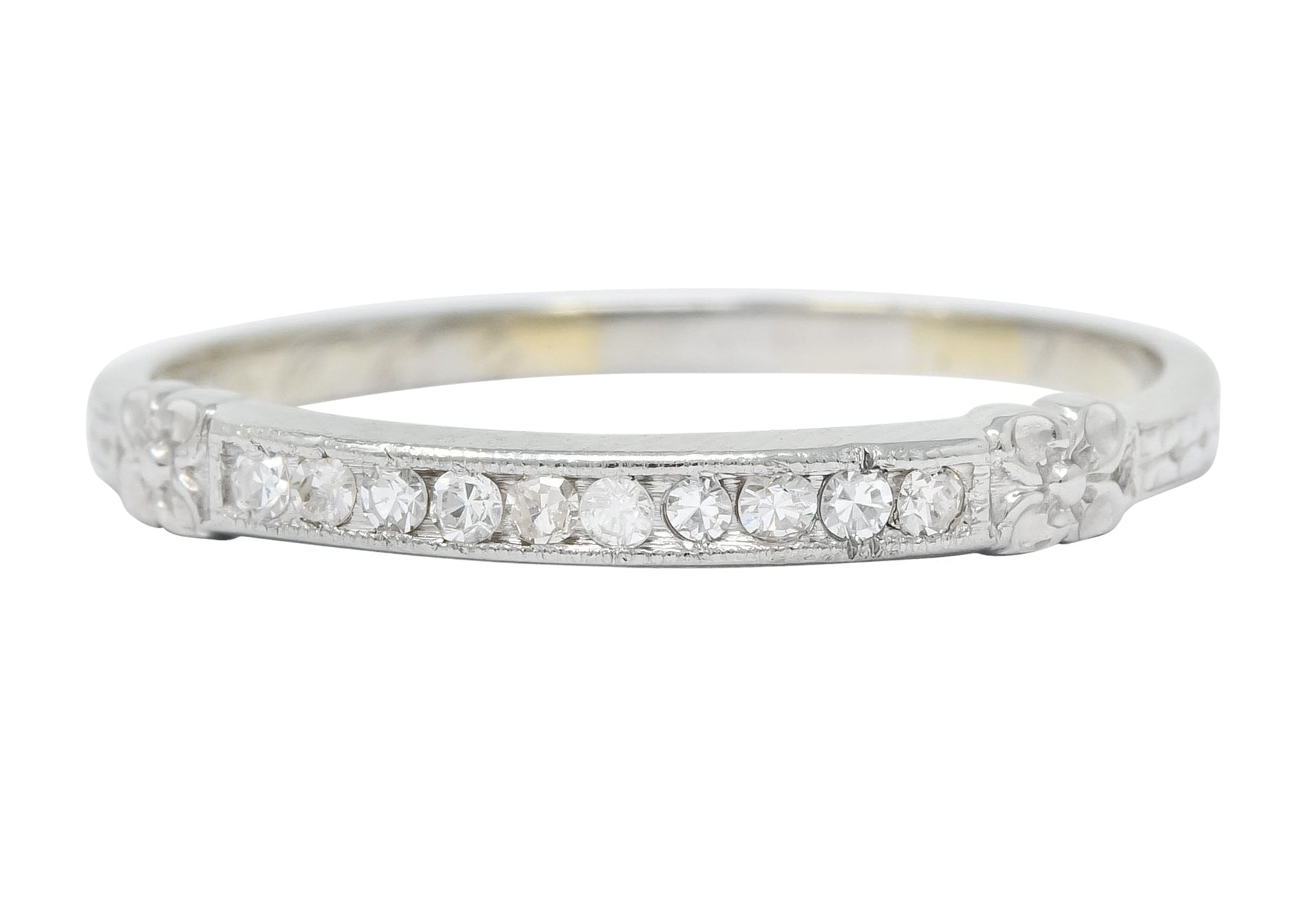 Art Deco Diamond 18 Karat White Gold Anniversary Band Ring | Wilson's ...
