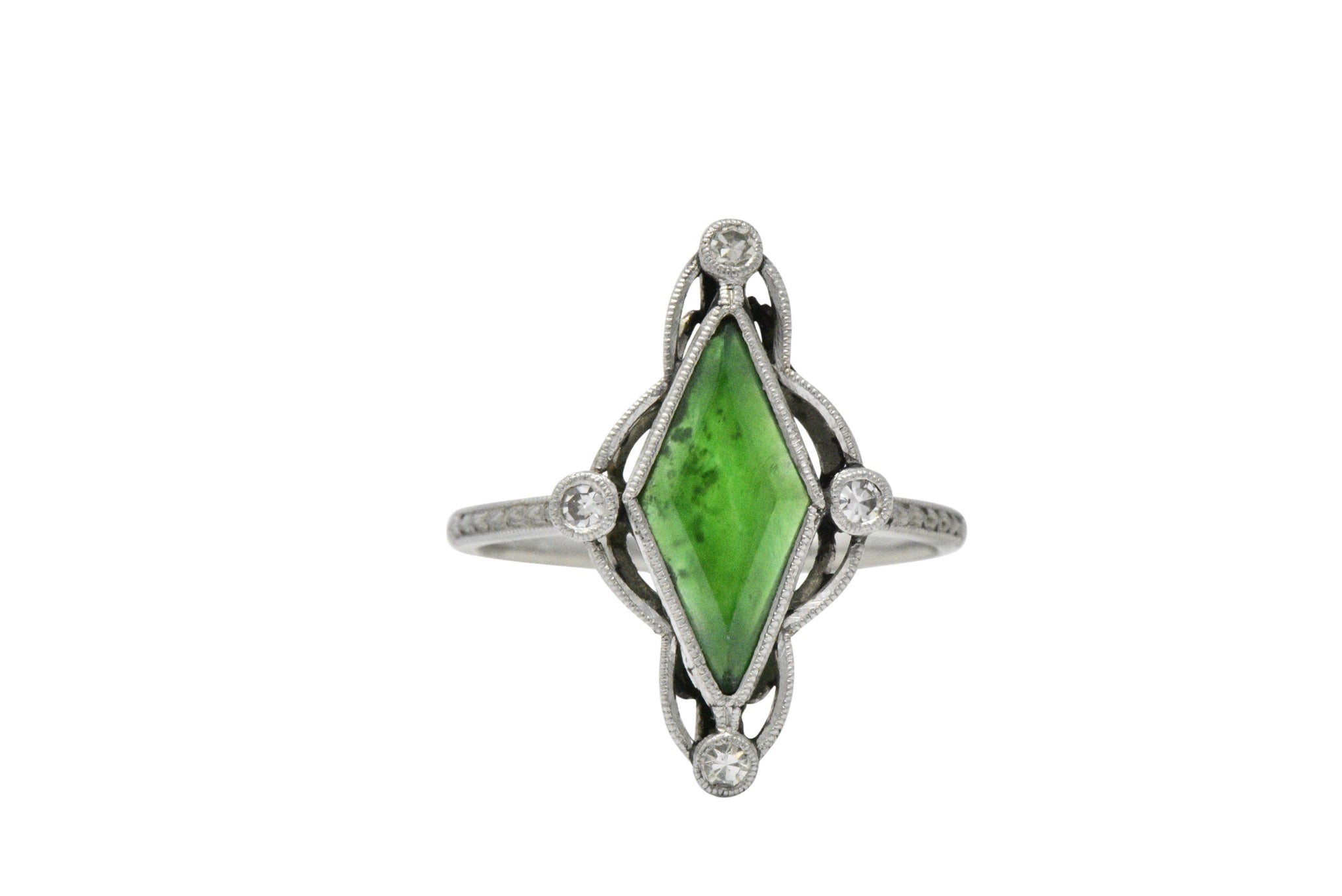 Art Deco Jade Diamond And Platinum Dress Ring Wilson's Estate Jewelry