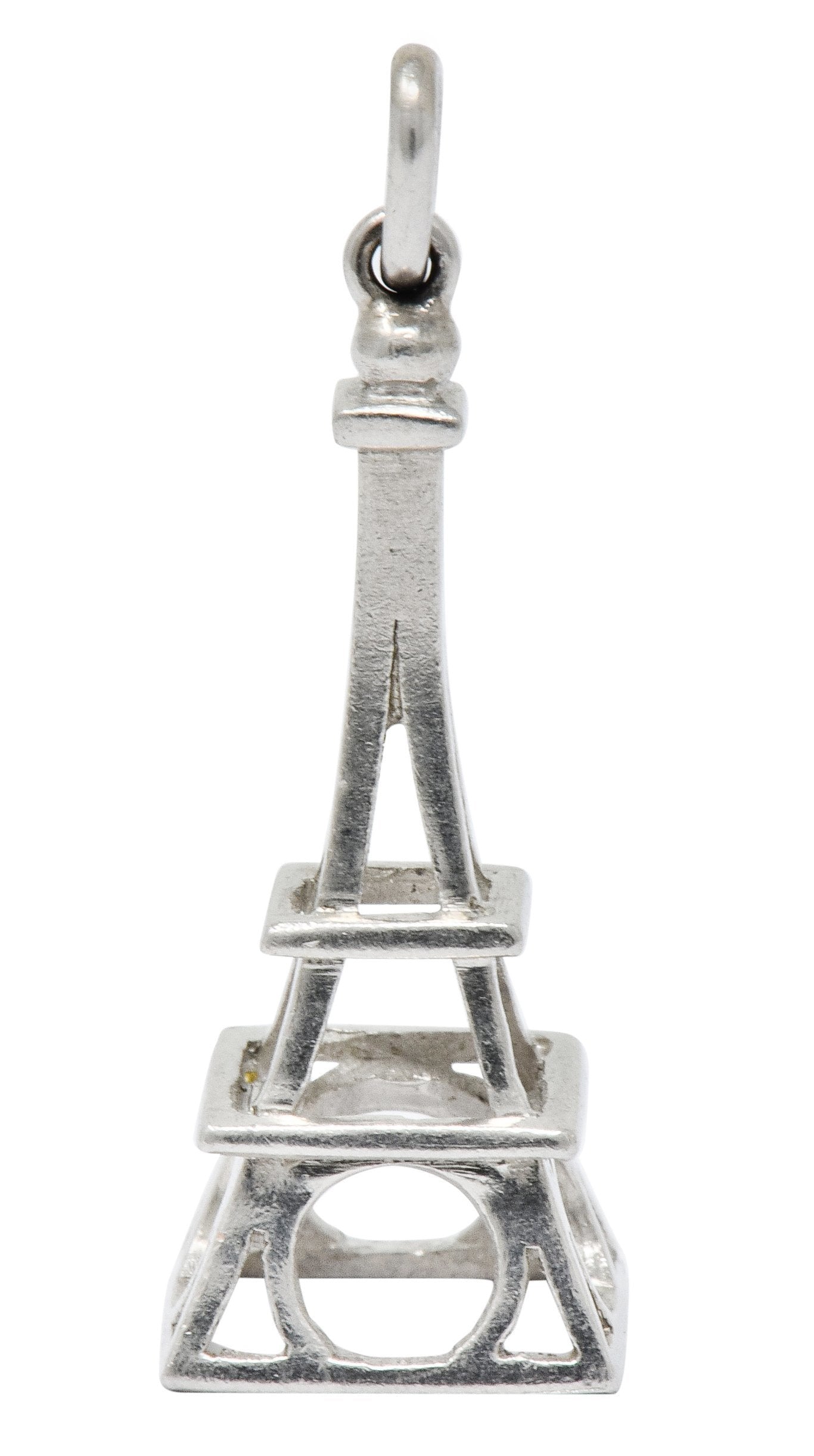 Art Deco Platinum Eiffel Tower Charm Circa 1930 - Wilson's Estate Jewelry