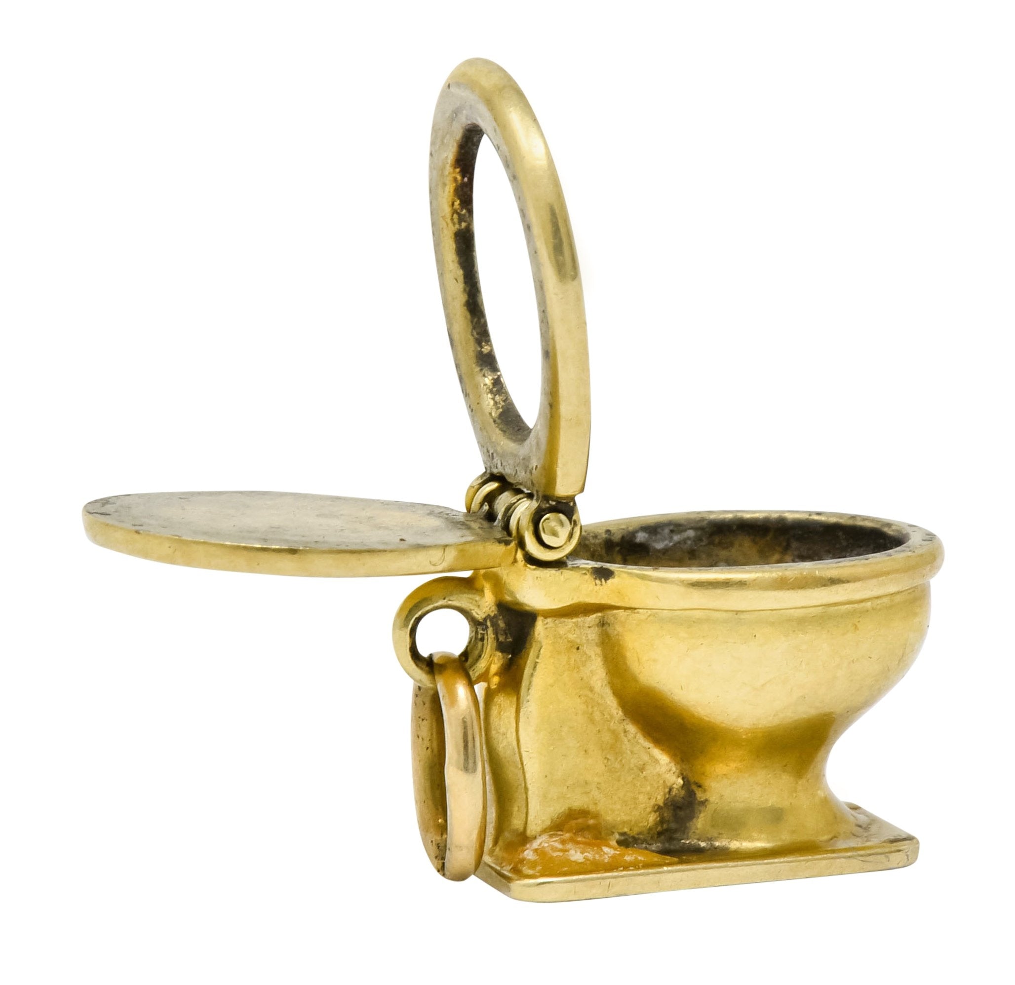 Art Nouveau 14 Karat Gold Articulated Toilet Charm - Wilson's Estate Jewelry