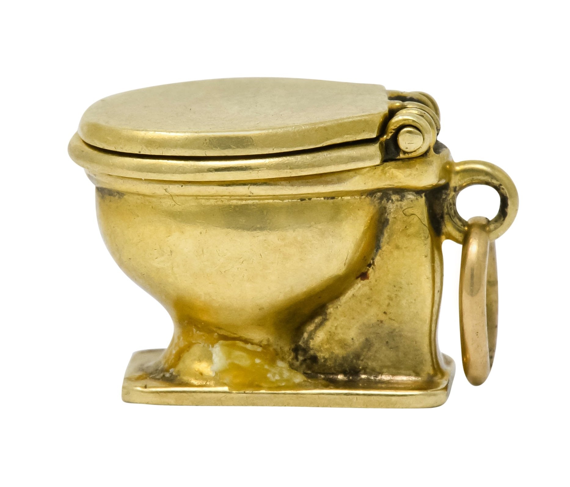 Art Nouveau 14 Karat Gold Articulated Toilet Charm - Wilson's Estate Jewelry