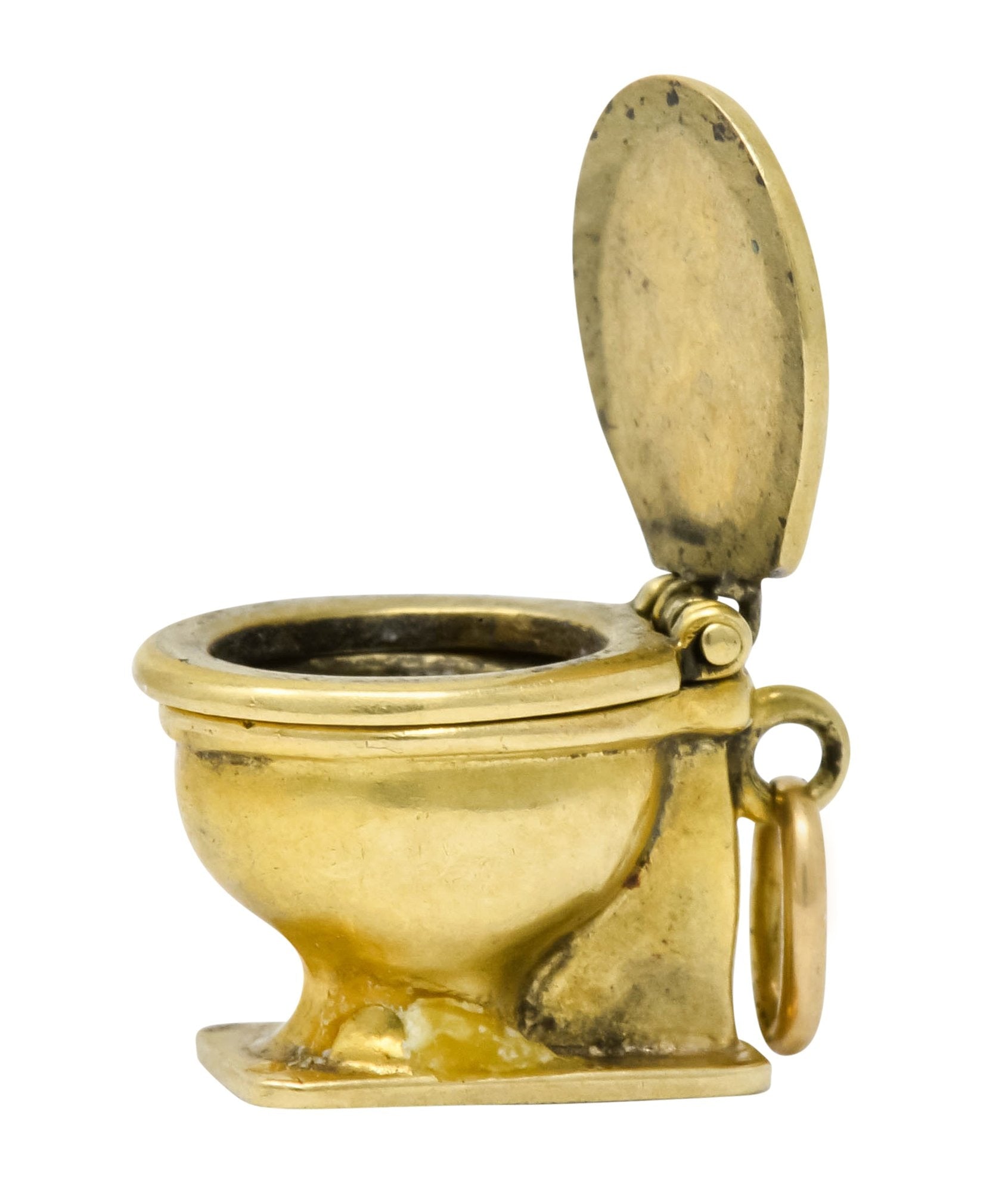 Art Nouveau 14 Karat Gold Articulated Toilet Charm - Wilson's Estate Jewelry