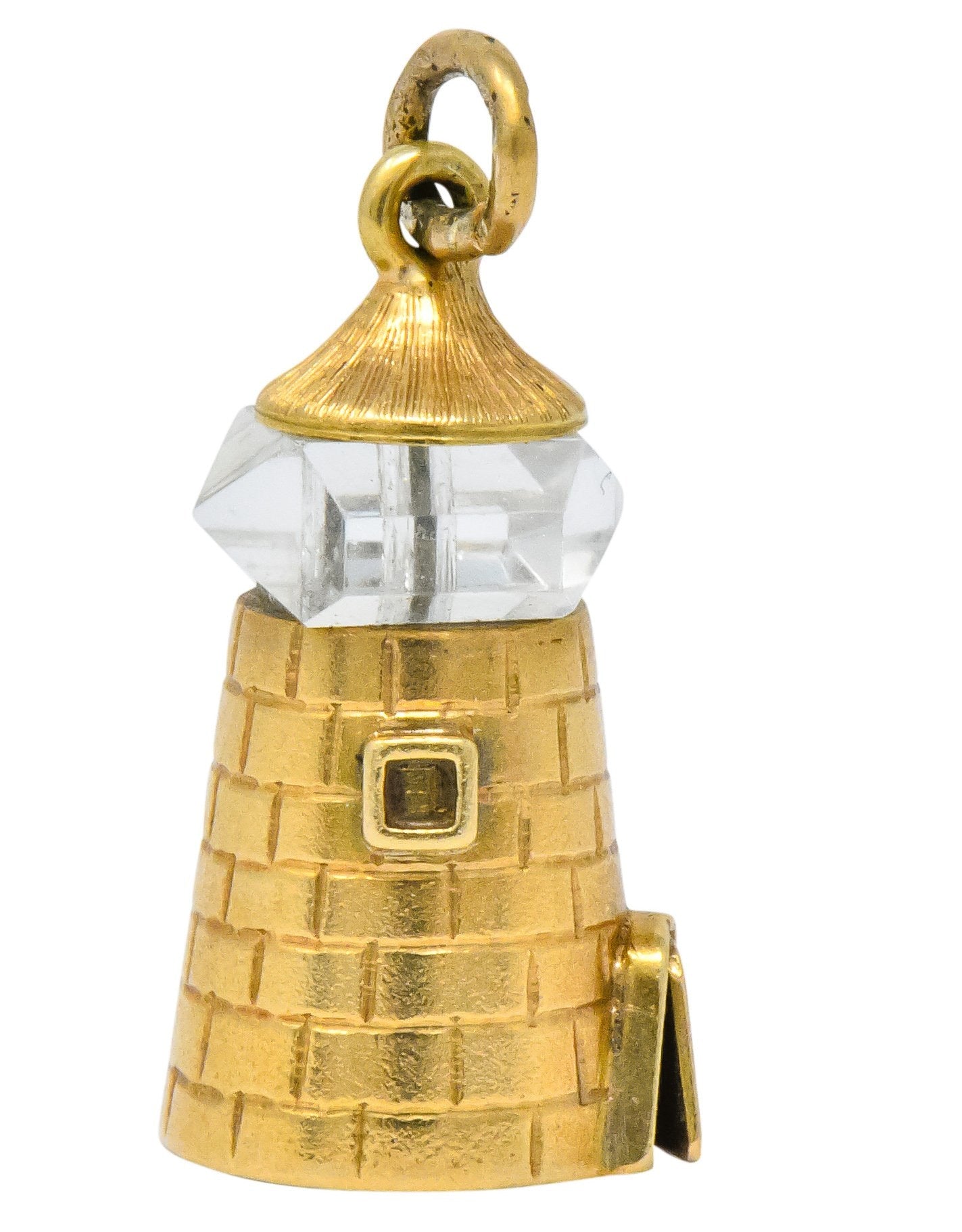 Art Nouveau Rock Crystal 14 Karat Gold Lighthouse Charm - Wilson's Estate Jewelry