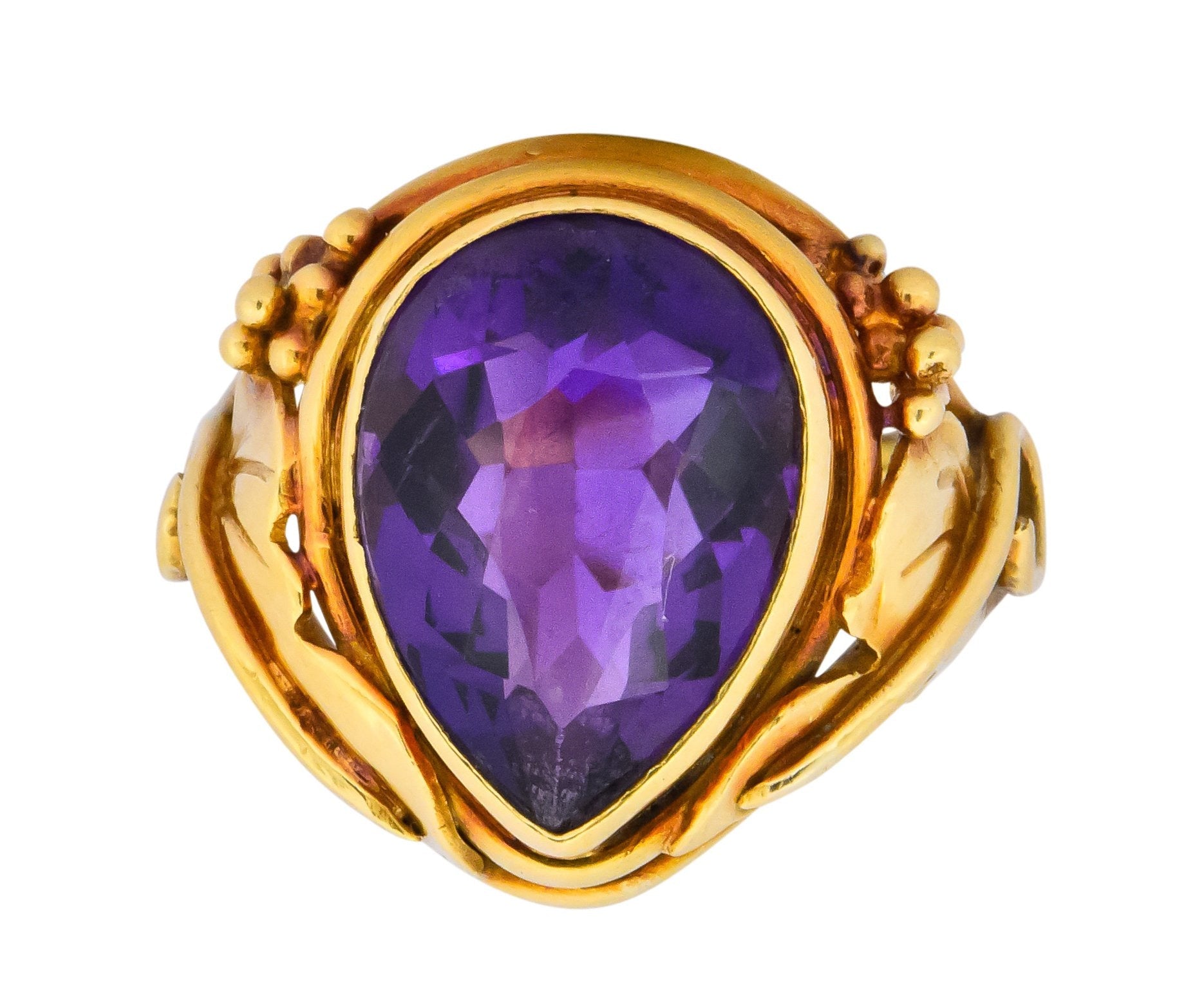 Arts & Crafts 5.75 CTW Amethyst 14 Karat Gold Ring - Wilson's Estate Jewelry