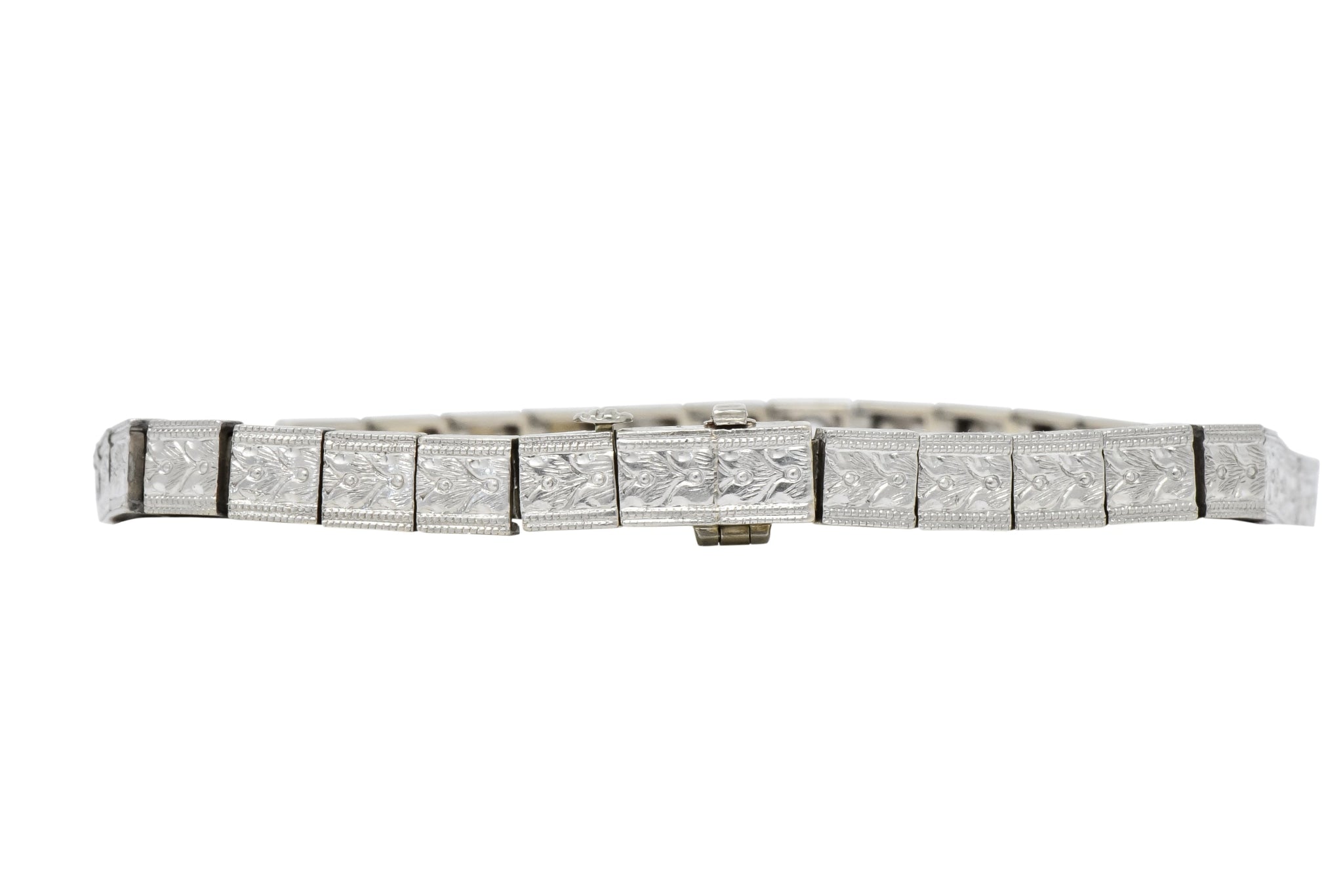 Bailey Banks & Biddle Art Deco Diamond Platinum Link Bracelet - Wilson's Estate Jewelry