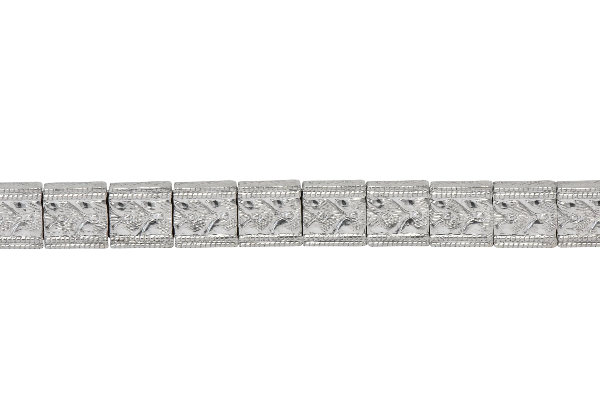 Bailey Banks & Biddle Art Deco Diamond Platinum Link Bracelet - Wilson's Estate Jewelry