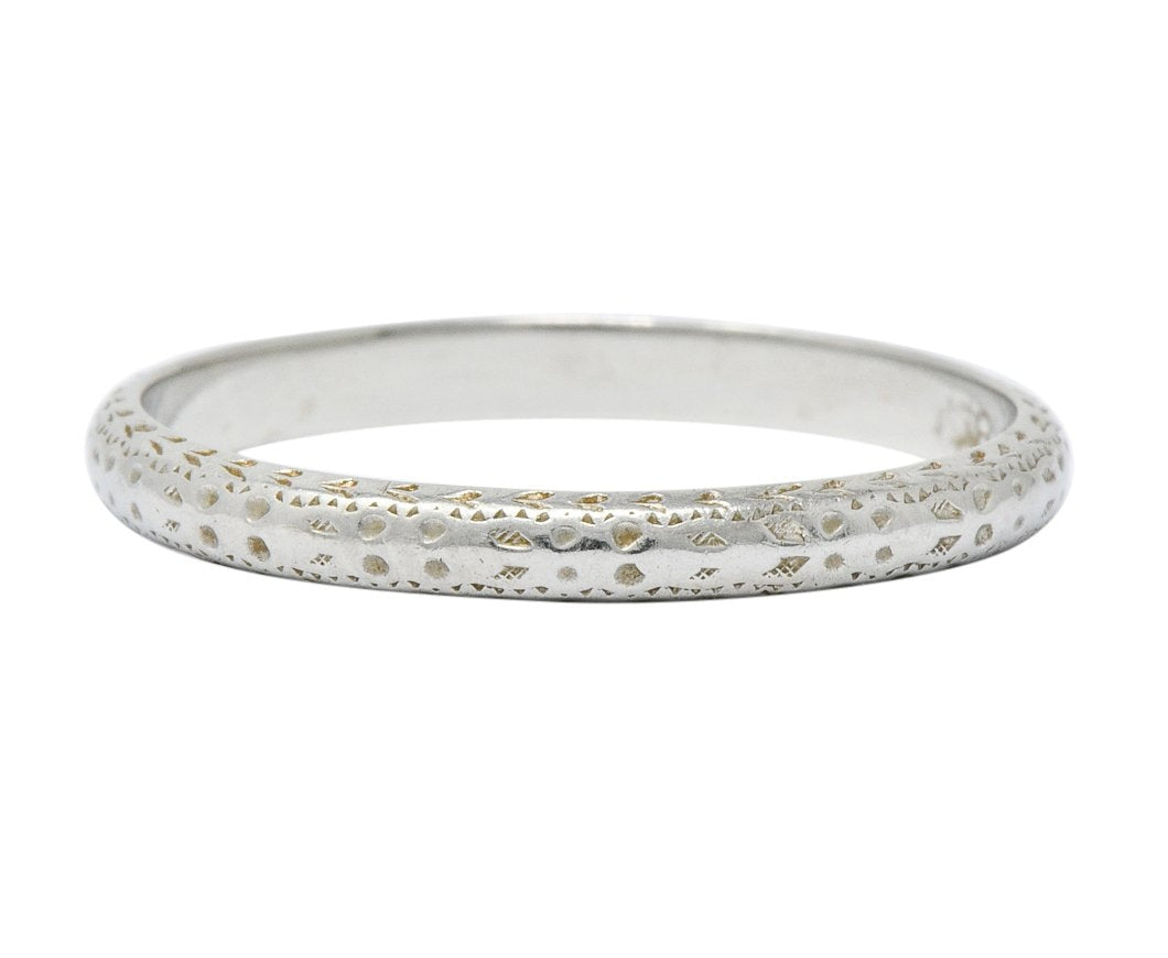 Bernstein Jewelry Co. Art Deco 18 Karat White Gold Stacking Band Ring - Wilson's Estate Jewelry