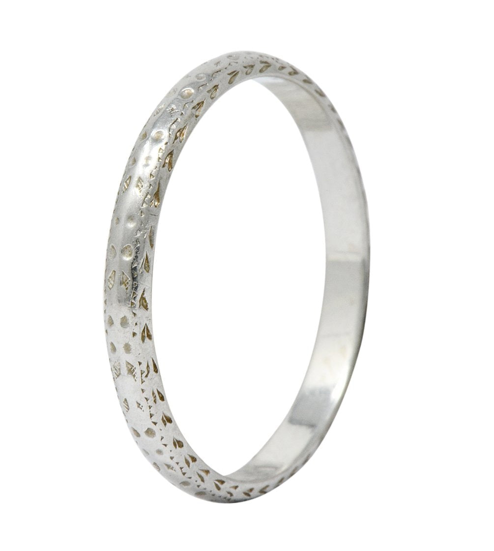 Bernstein Jewelry Co. Art Deco 18 Karat White Gold Stacking Band Ring - Wilson's Estate Jewelry