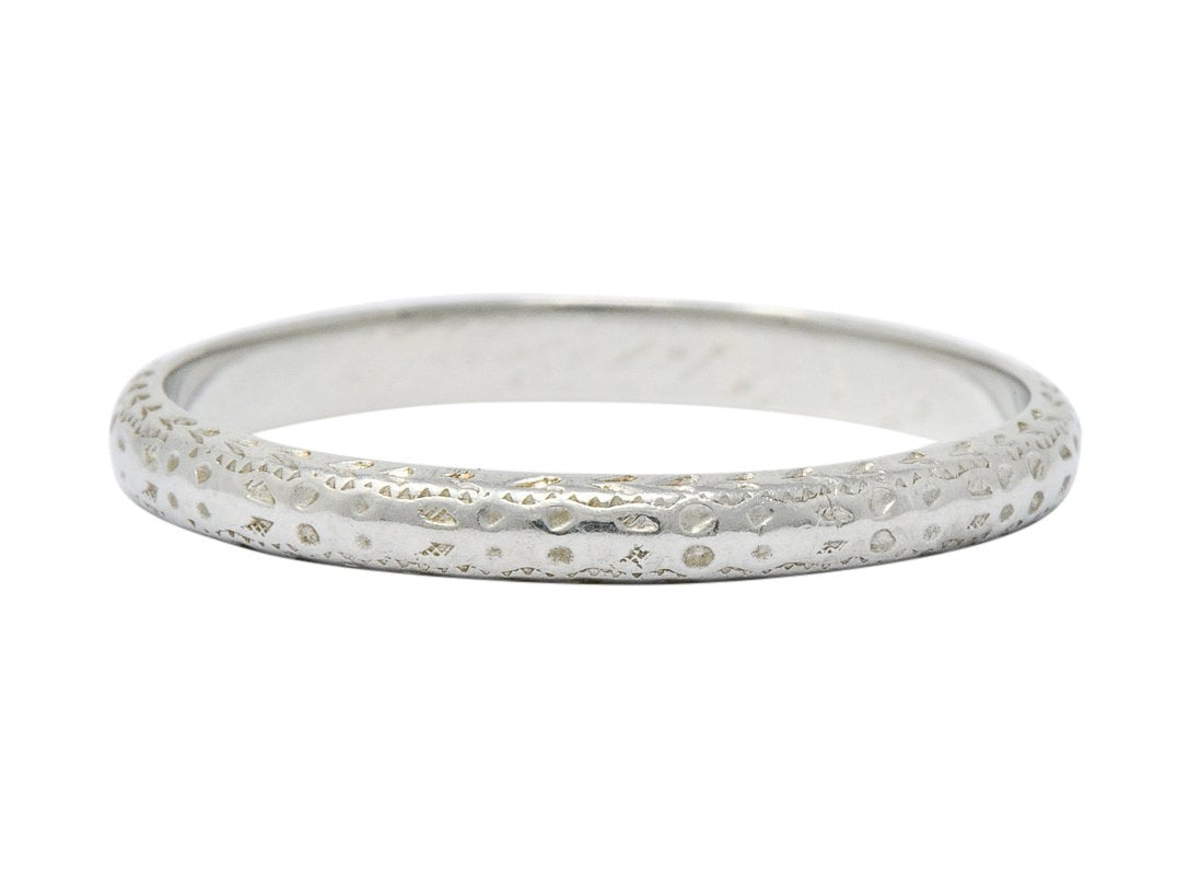 Bernstein Jewelry Co. Art Deco 18 Karat White Gold Stacking Band Ring - Wilson's Estate Jewelry