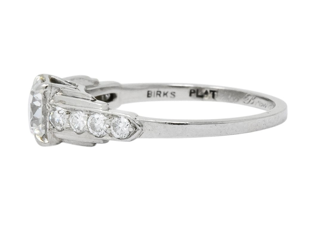 Birks Retro 0.82 CTW Diamond Platinum Engagement Ring - Wilson's Estate Jewelry