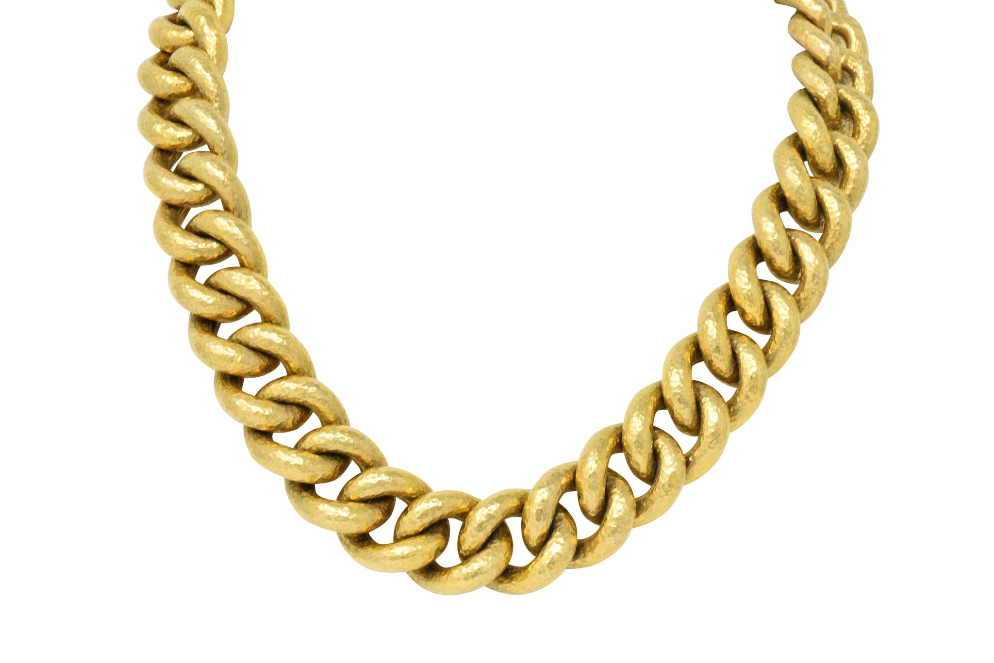 Bold Contemporary 18 Karat Gold Link Necklace Wilson's Estate Jewelry