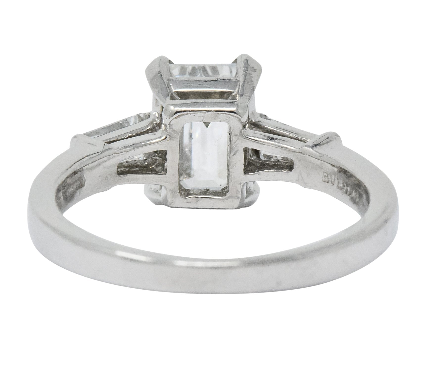 Bulgari 1.48 CTW Emerald Cut Diamond Platinum Engagement Ring GIA - Wilson's Estate Jewelry