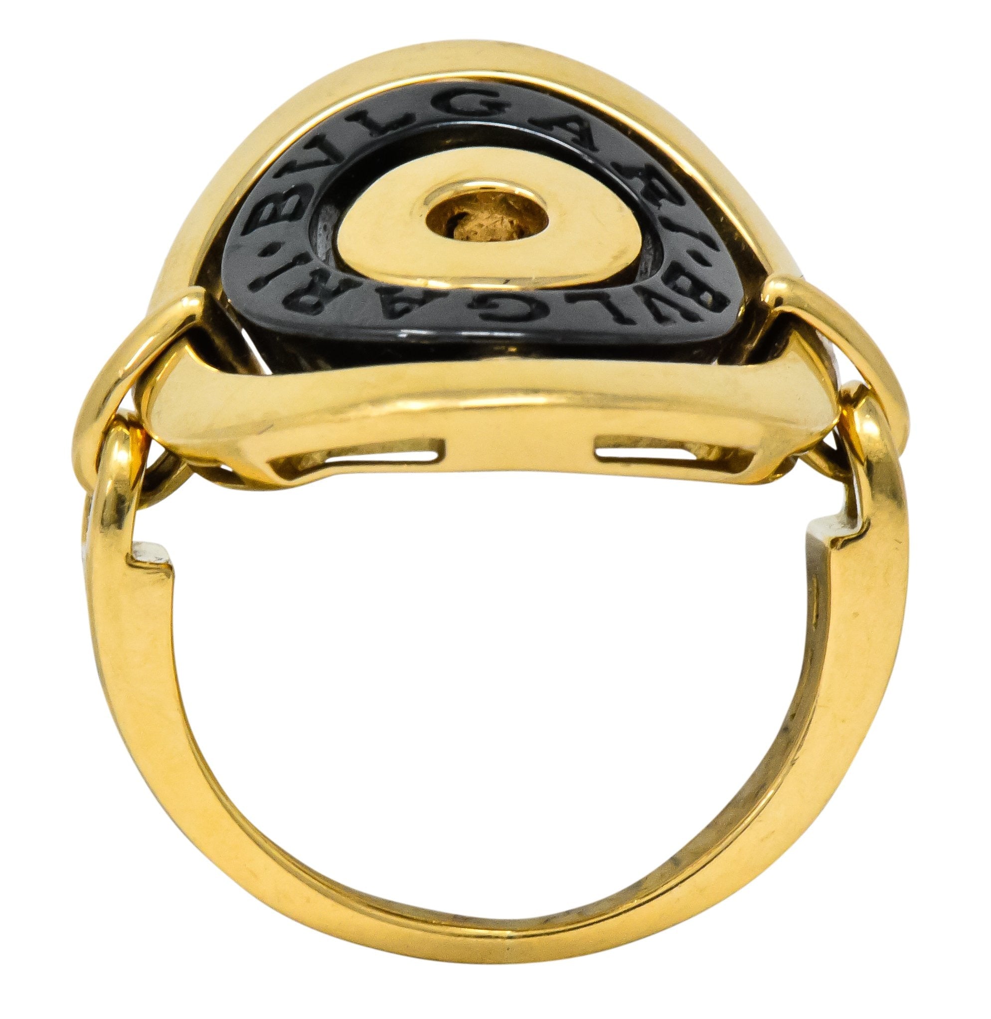 Bulgari 18 Karat Gold Ceramic Astrale Cerchi Flexible Ring - Wilson's Estate Jewelry