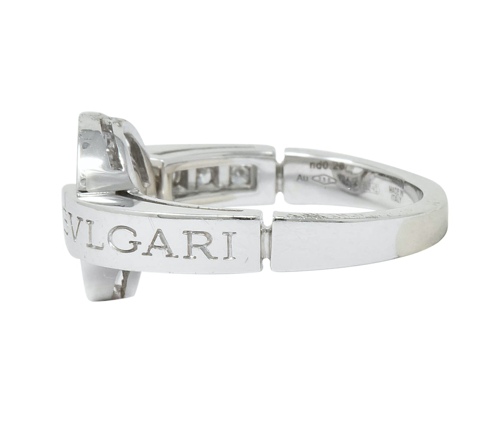 Bulgari Bvlgari Diamond 18 Karat White Gold Circle Ring - Wilson's Estate Jewelry