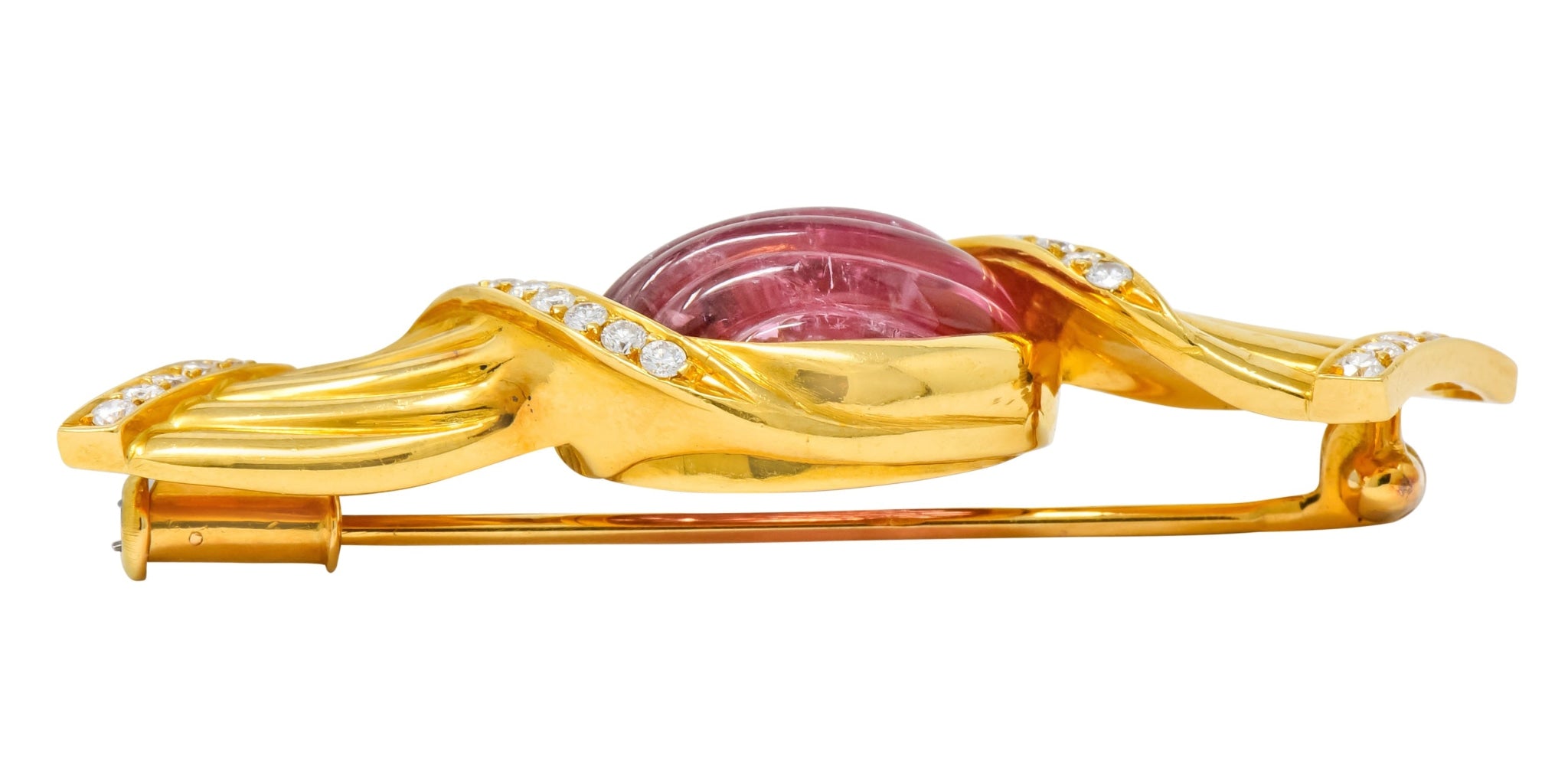 Bulgari Pink Tourmaline 18 Karat Gold Bonbon Candy Brooch - Wilson's Estate Jewelry