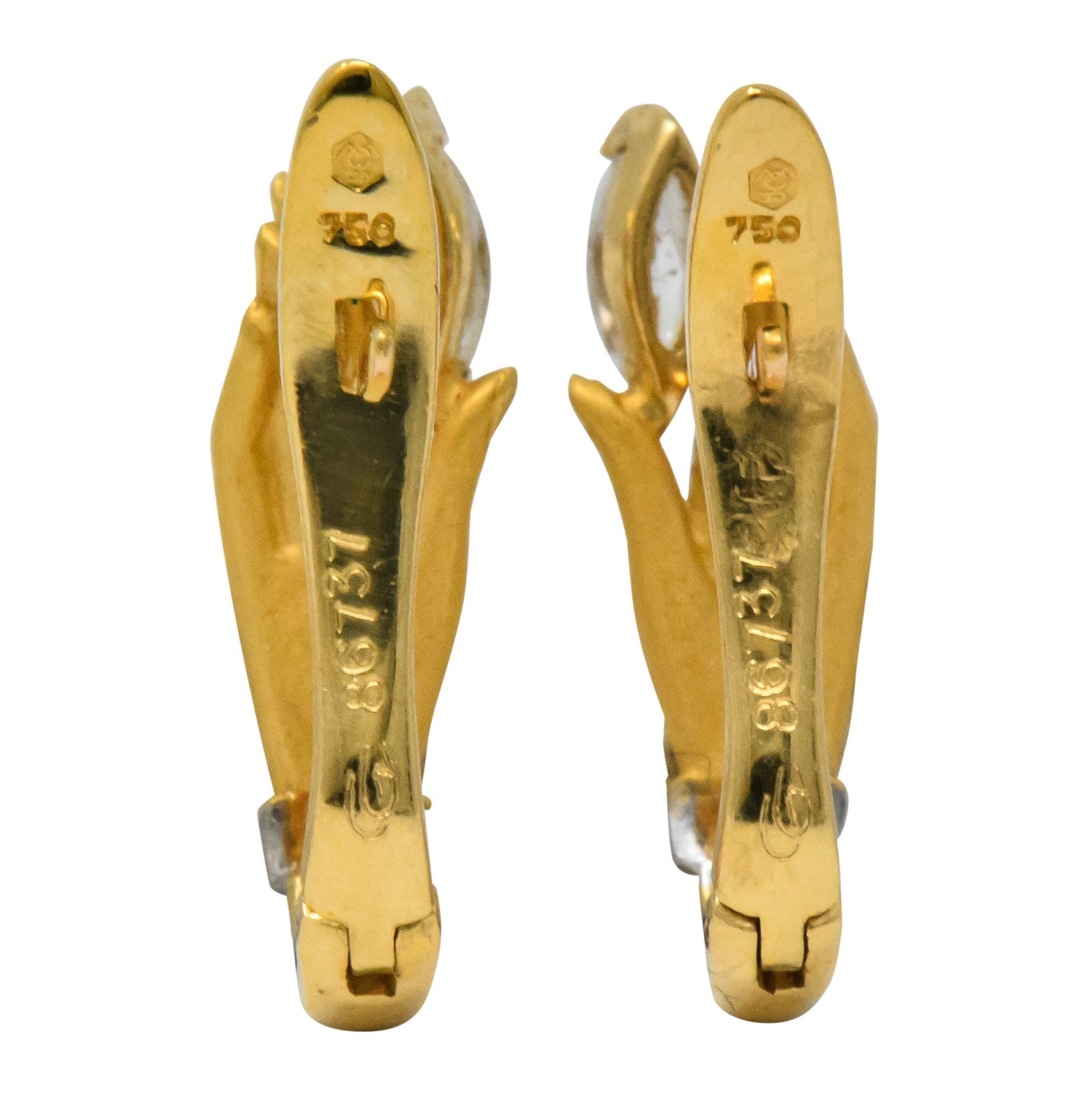 Carrera y Carrera 0.45 CTW Diamond 18 Karat Gold Las Manos Earrings - Wilson's Estate Jewelry