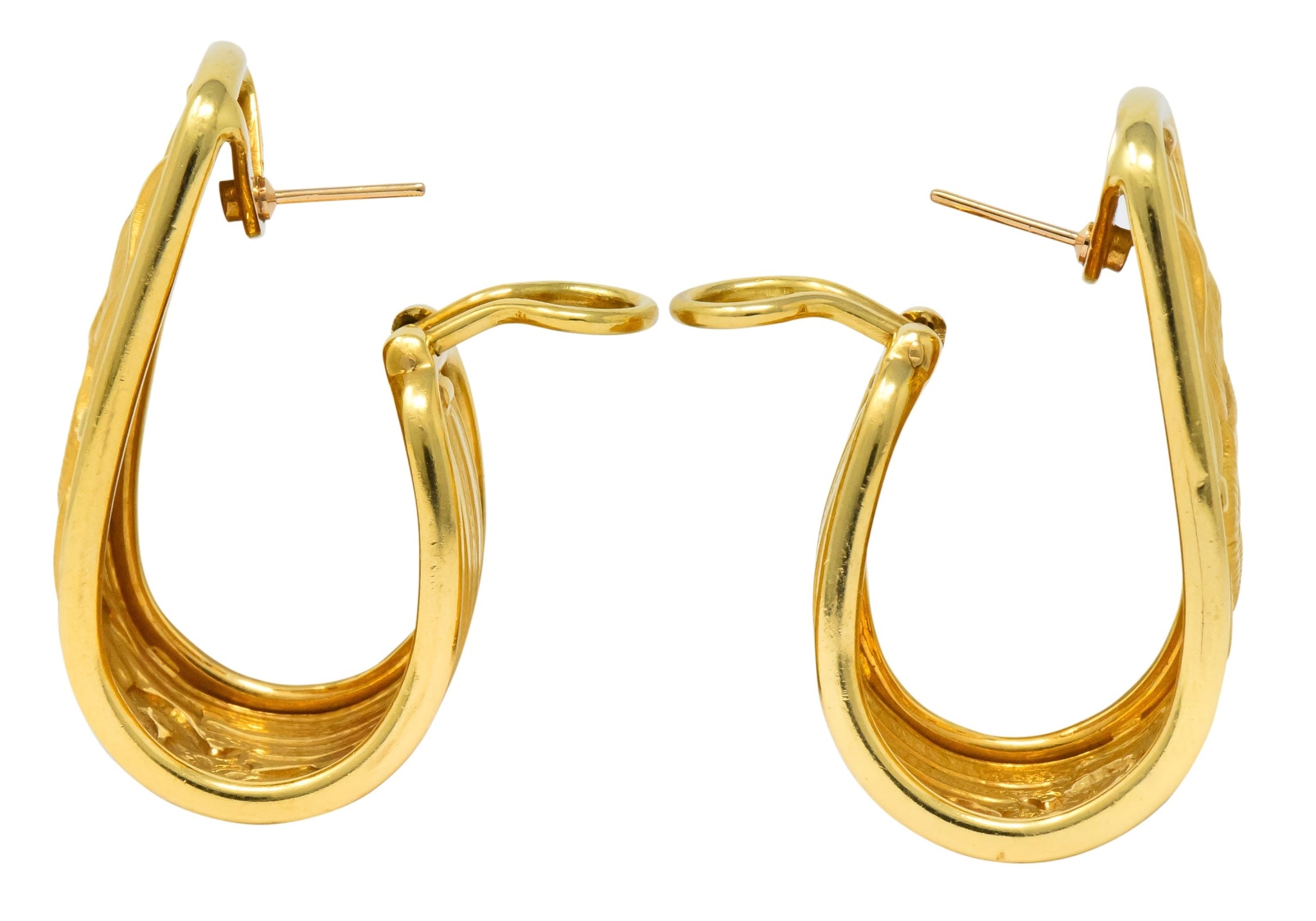 Carrera Y Carrera 18 Karat Gold Large Elephant J Hoop Earrings - Wilson's Estate Jewelry