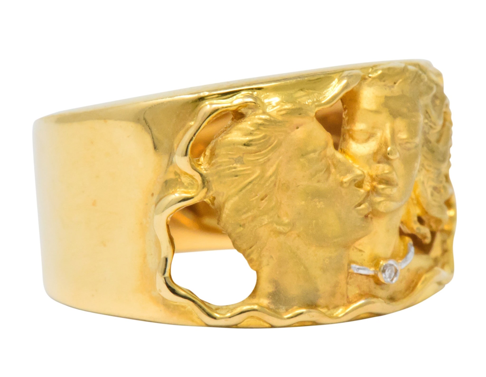 Carrera y Carrera Adam & Eve Diamond 18 Karat Gold Band Ring - Wilson's Estate Jewelry