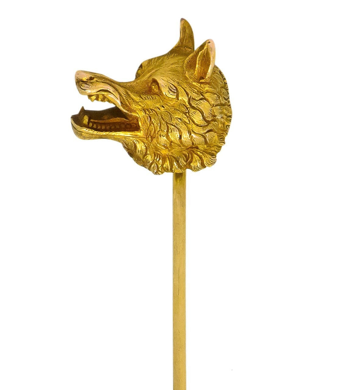 Carter Gough & Co. Edwardian 14 Karat Gold Wolf Stickpin - Wilson's Estate Jewelry