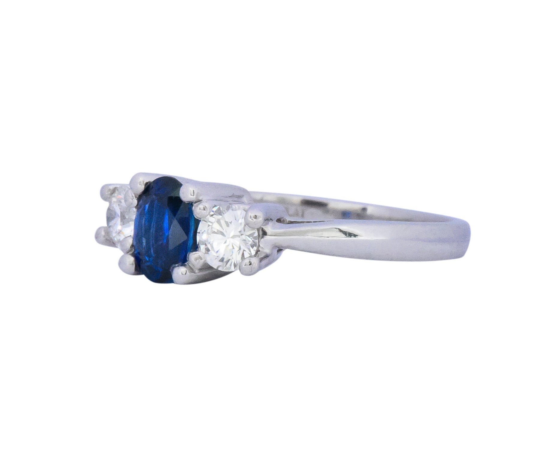 Cartier 1.15 CTW Sapphire Diamond Platinum Ring Wilson's Estate Jewelry