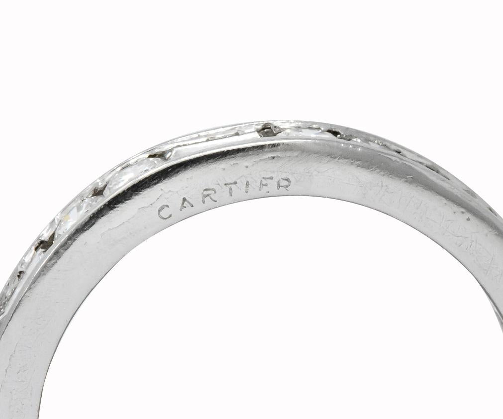 Cartier 1.75 CTW Round Brilliant Baguette Diamond Platinum Eternity Band Ring - Wilson's Estate Jewelry