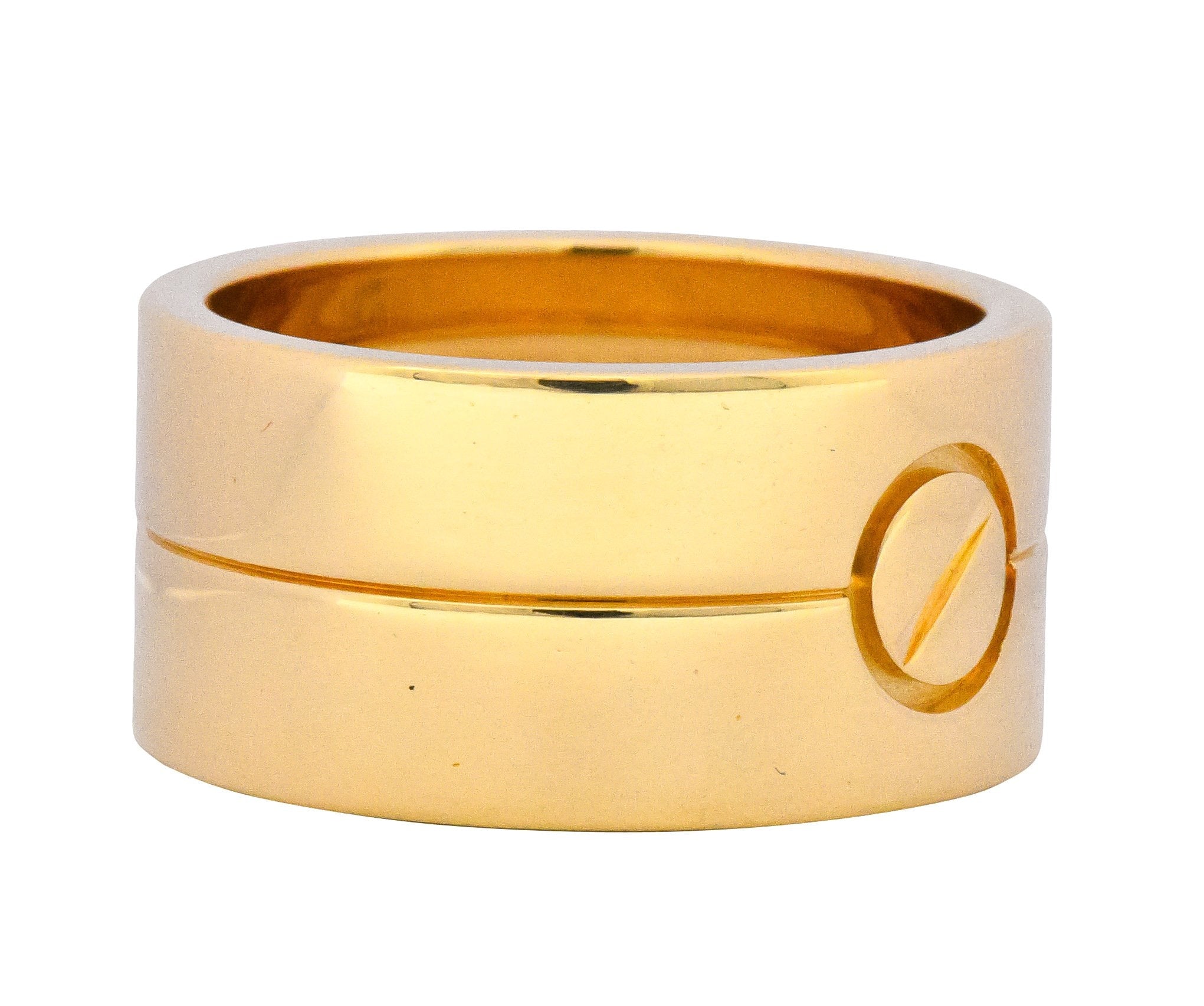 Cartier 18 Karat Gold Wide Love Unisex Band Ring - Wilson's Estate Jewelry