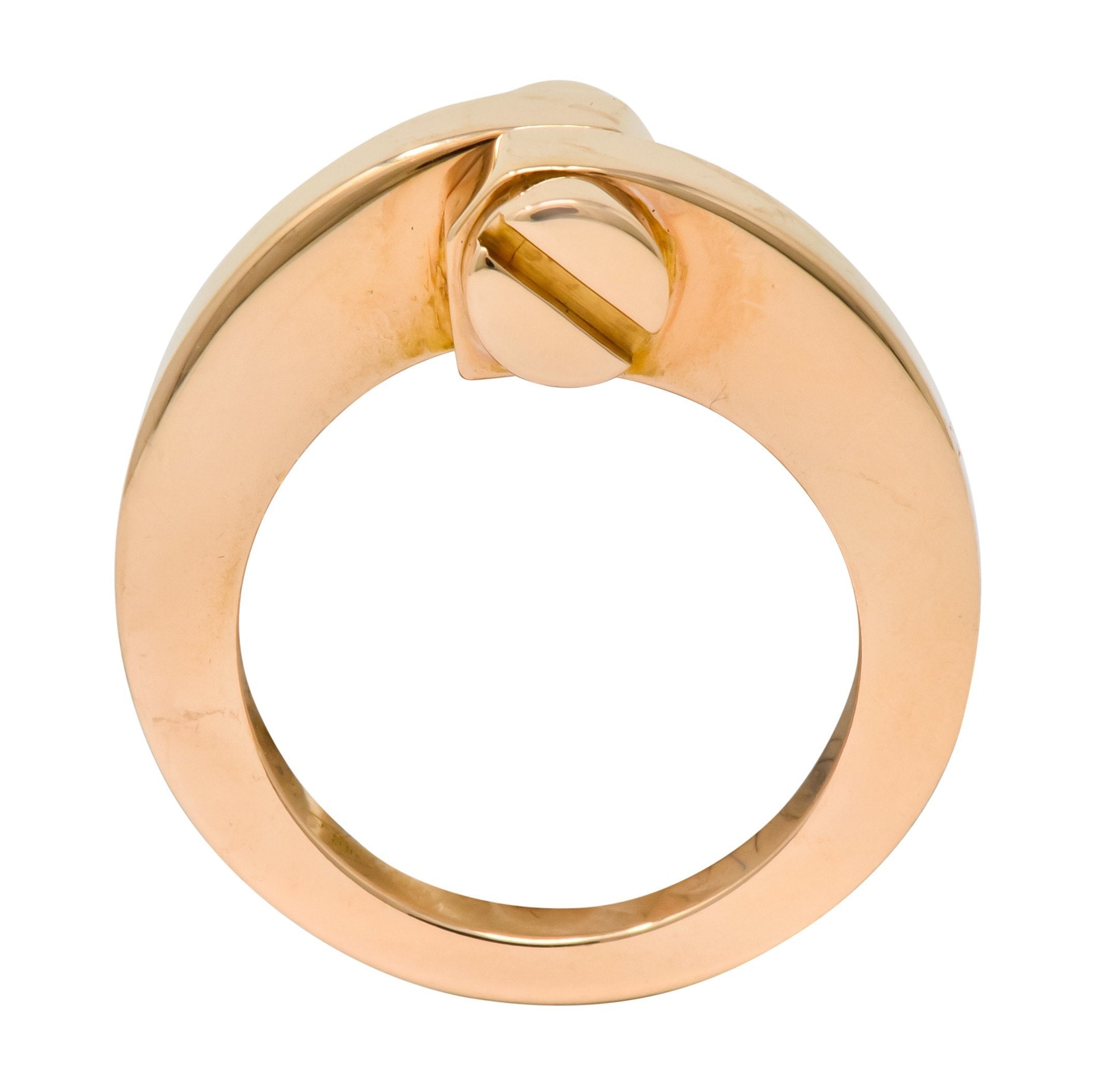 Cartier 18 Karat Rose Gold Menotte Bypass Band Ring Circa 1990 - Wilson's Estate Jewelry