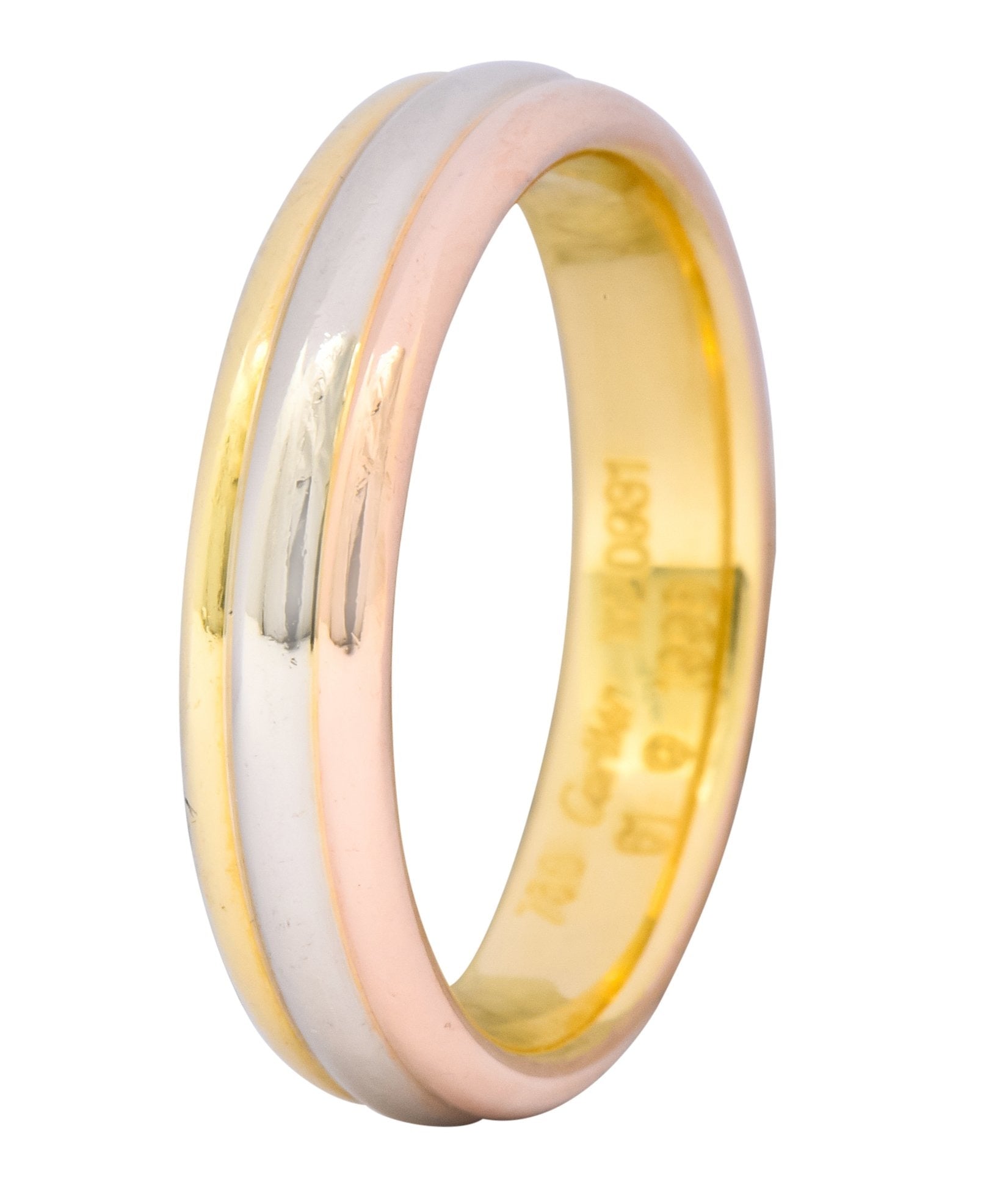 Cartier 18 Karat Tri-Gold Unisex Trinity Band Ring - Wilson's Estate Jewelry