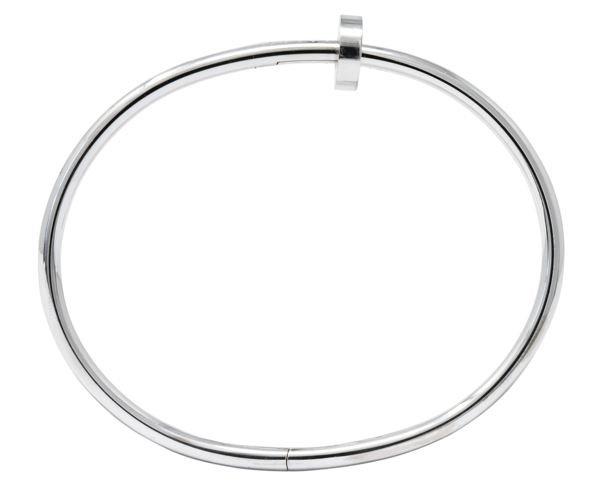 Cartier 18 Karat White Gold Juste Un Clou Twisted Nail Bangle Bracelet - Wilson's Estate Jewelry