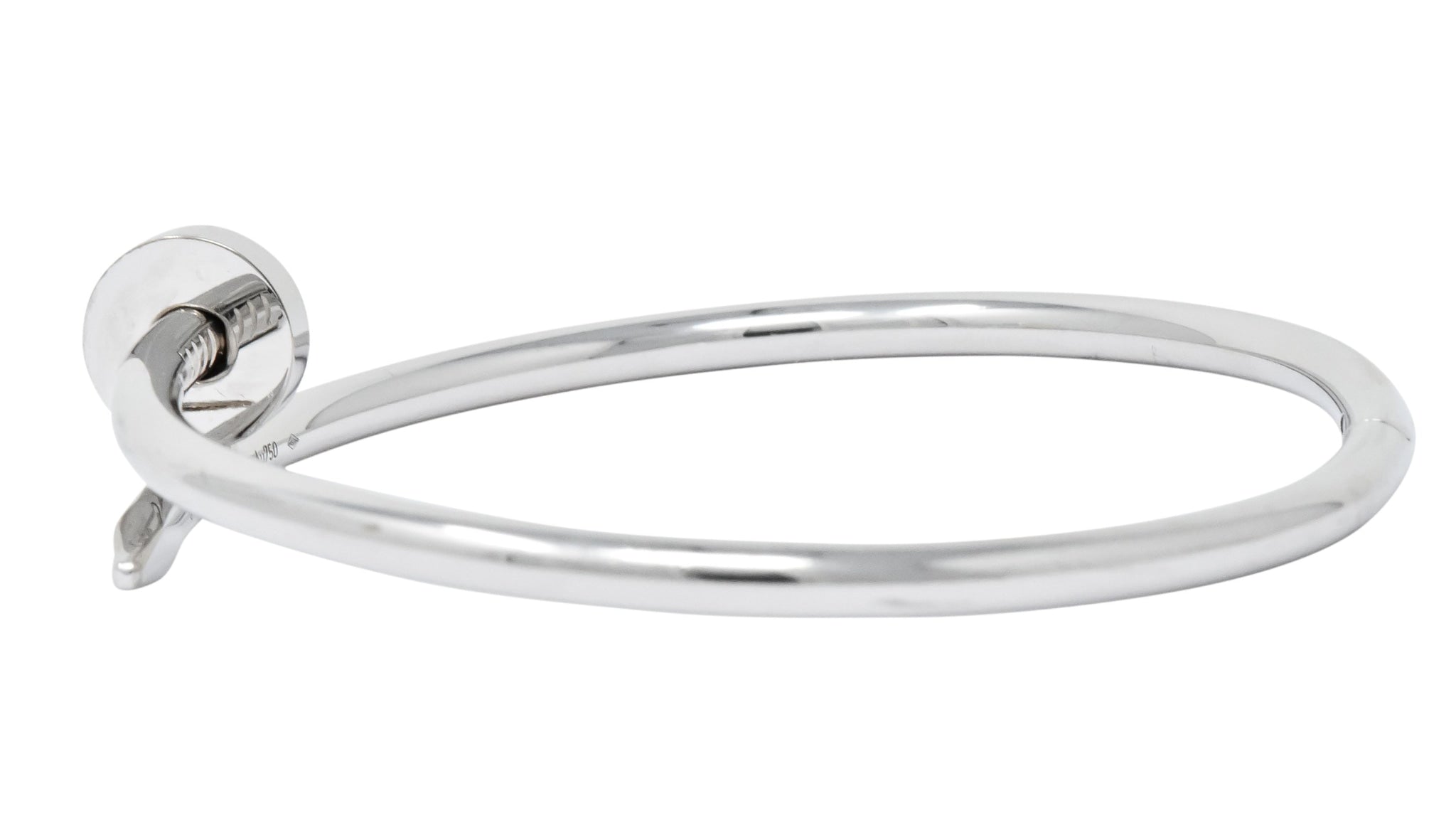 Cartier 18 Karat White Gold Juste Un Clou Twisted Nail Bangle Bracelet - Wilson's Estate Jewelry