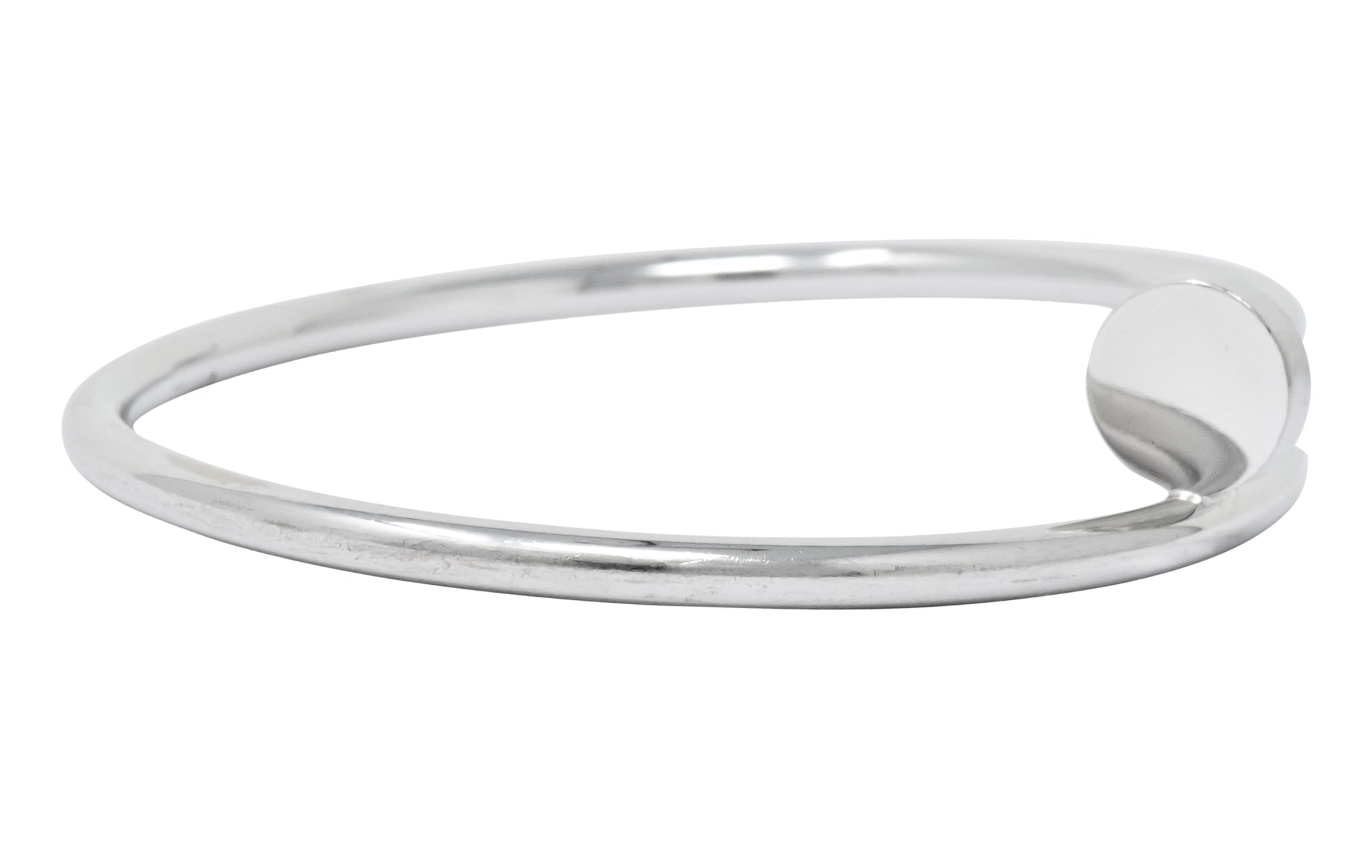 Cartier 18 Karat White Gold Juste Un Clou Twisted Nail Bangle Bracelet - Wilson's Estate Jewelry