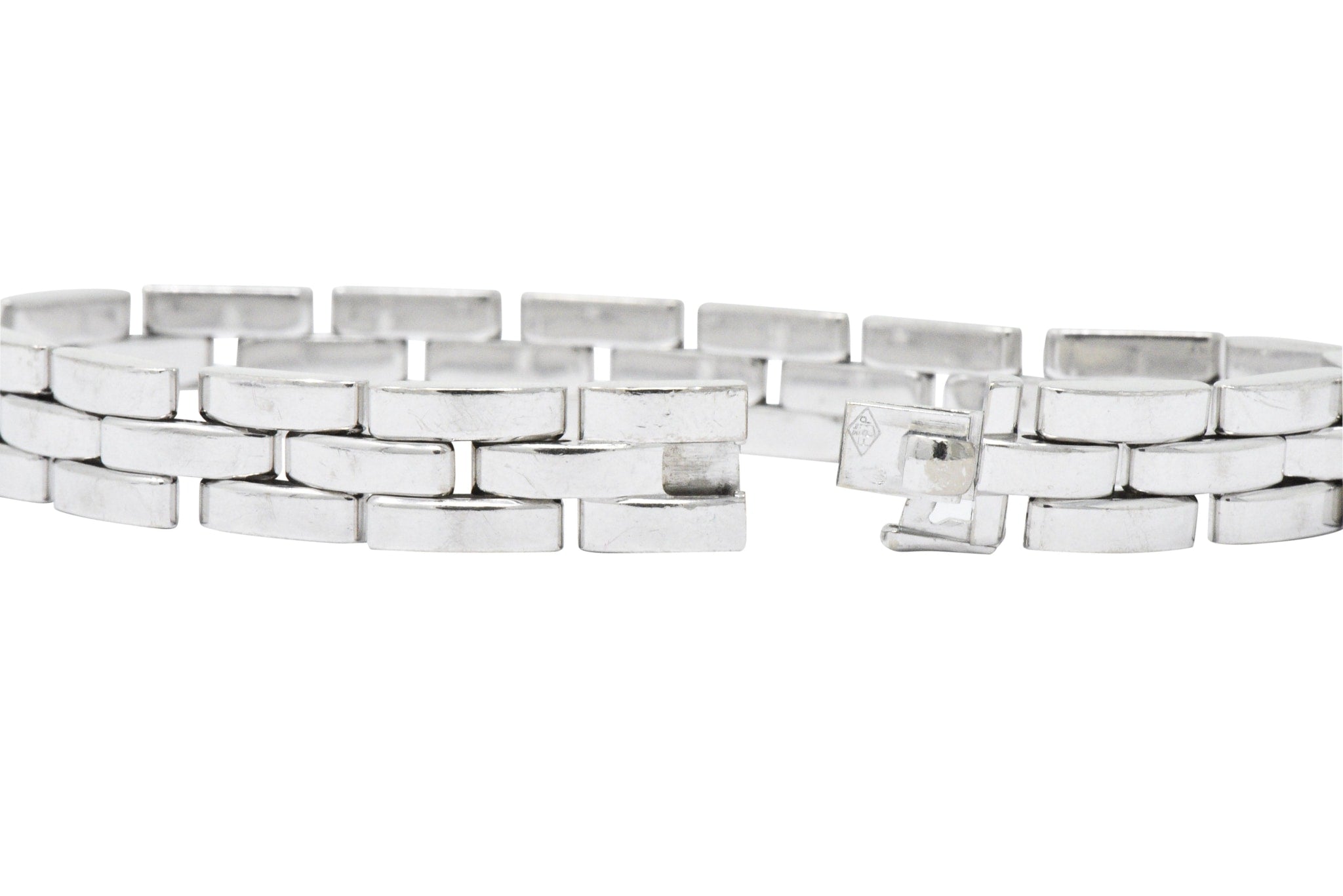 Cartier Maillon Panthere 18 Karat White Gold Unisex Link Bracelet French Wilson's Estate Jewelry