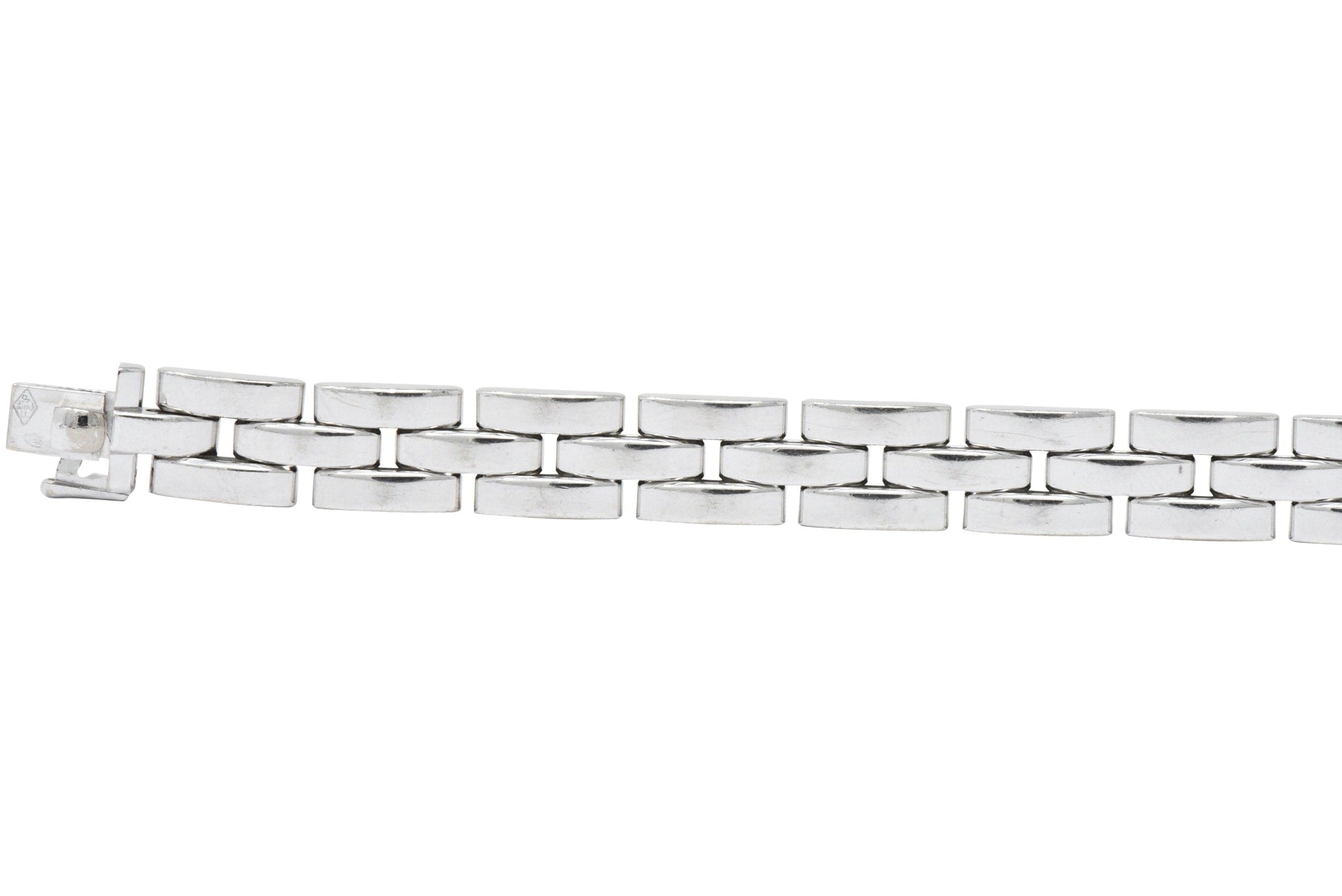 Cartier Maillon Panthere 18 Karat White Gold Unisex Link Bracelet French Wilson's Estate Jewelry