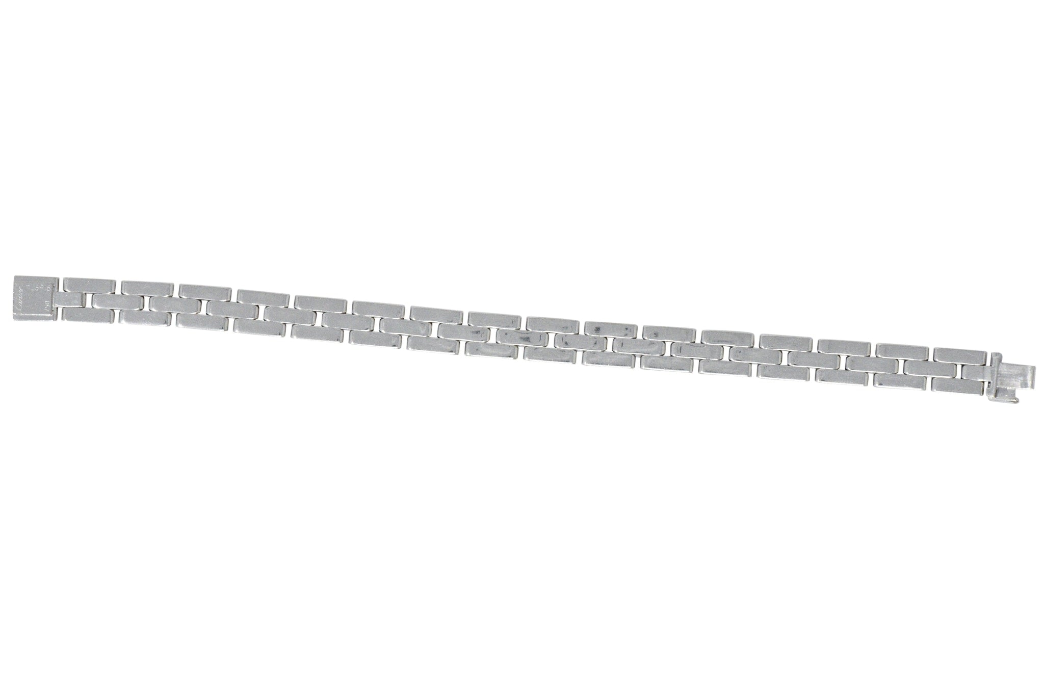 Cartier Maillon Panthere 18 Karat White Gold Unisex Link Bracelet French Wilson's Estate Jewelry