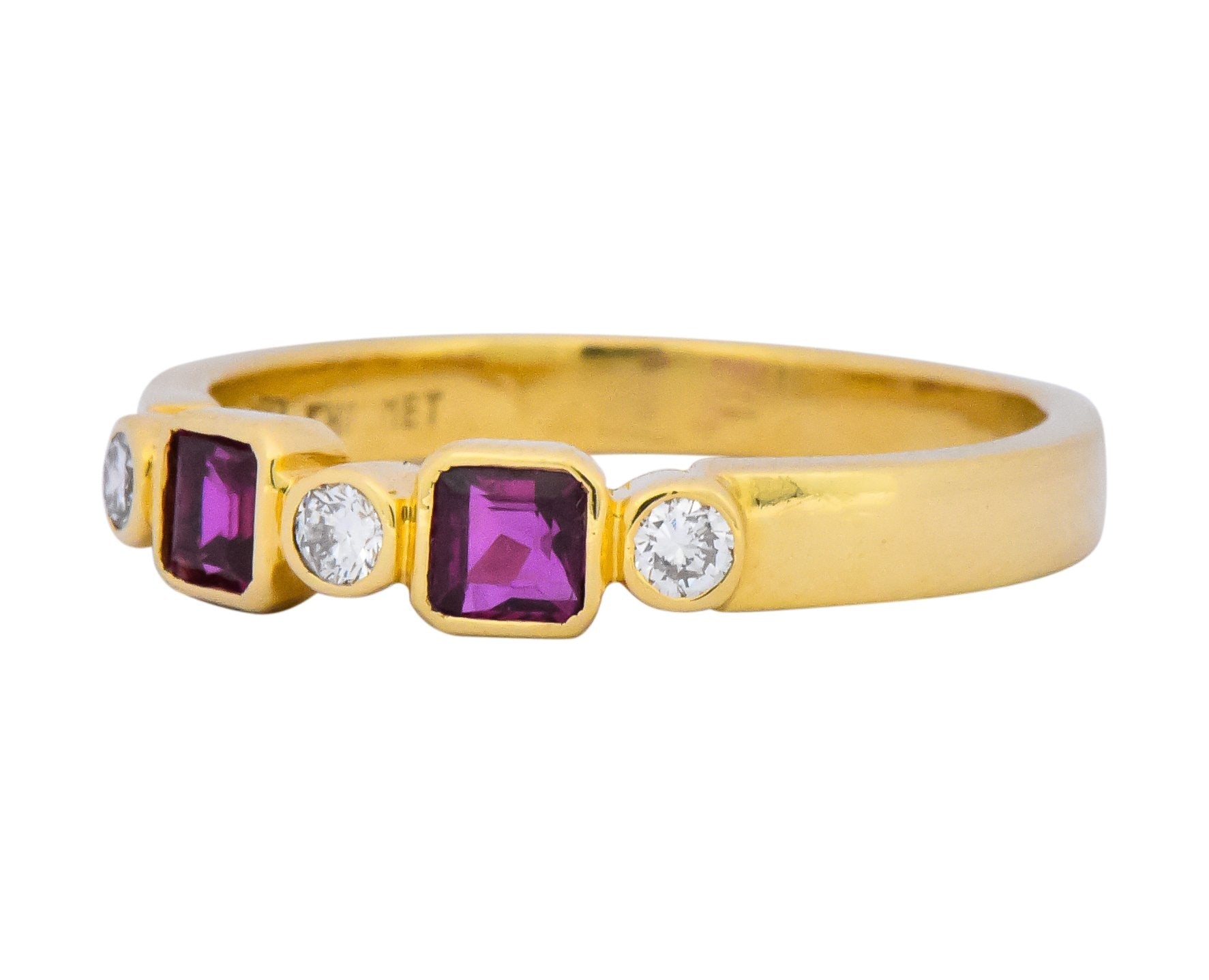 Chaumet Paris Ruby Diamond 18 Karat Gold Stacking Ring - Wilson's Estate Jewelry