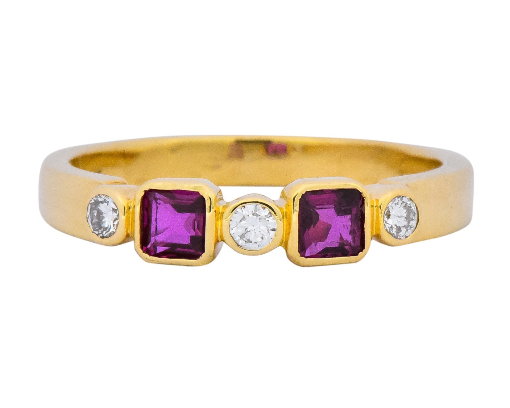 Chaumet Paris Ruby Diamond 18 Karat Gold Stacking Ring - Wilson's Estate Jewelry