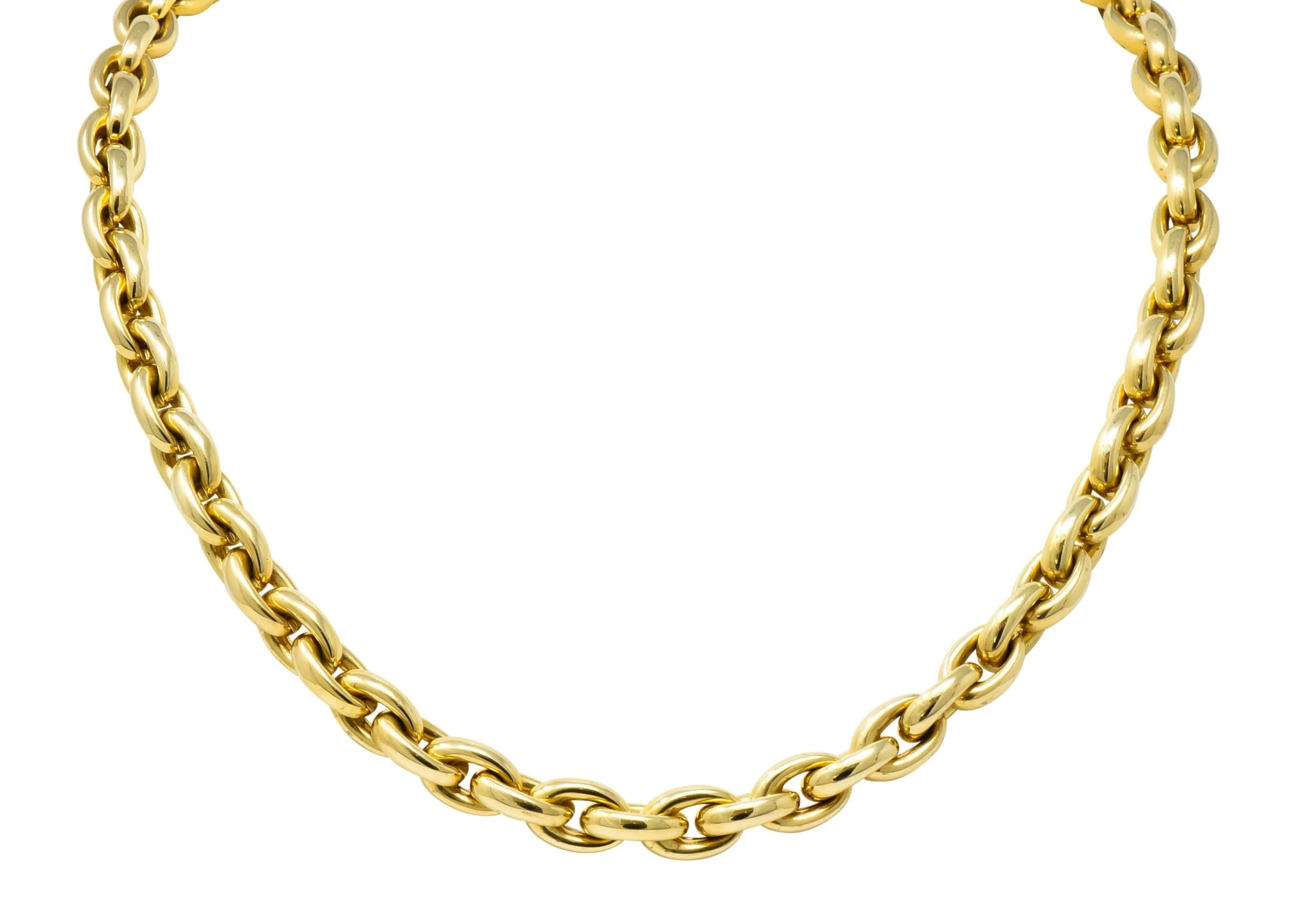 Contemporary Italian 14 Karat Gold Mariner Link Necklace 