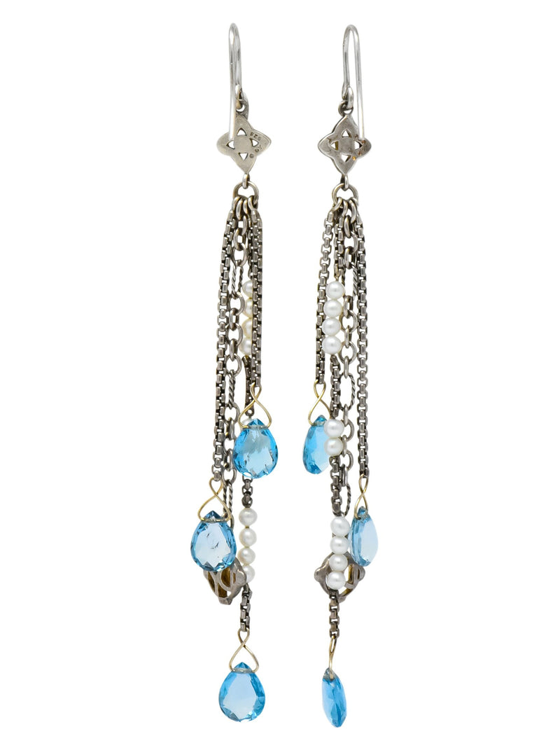 David Yurman | Jewelry | David Yurman Blue Topaz Cookie Earrings | Poshmark