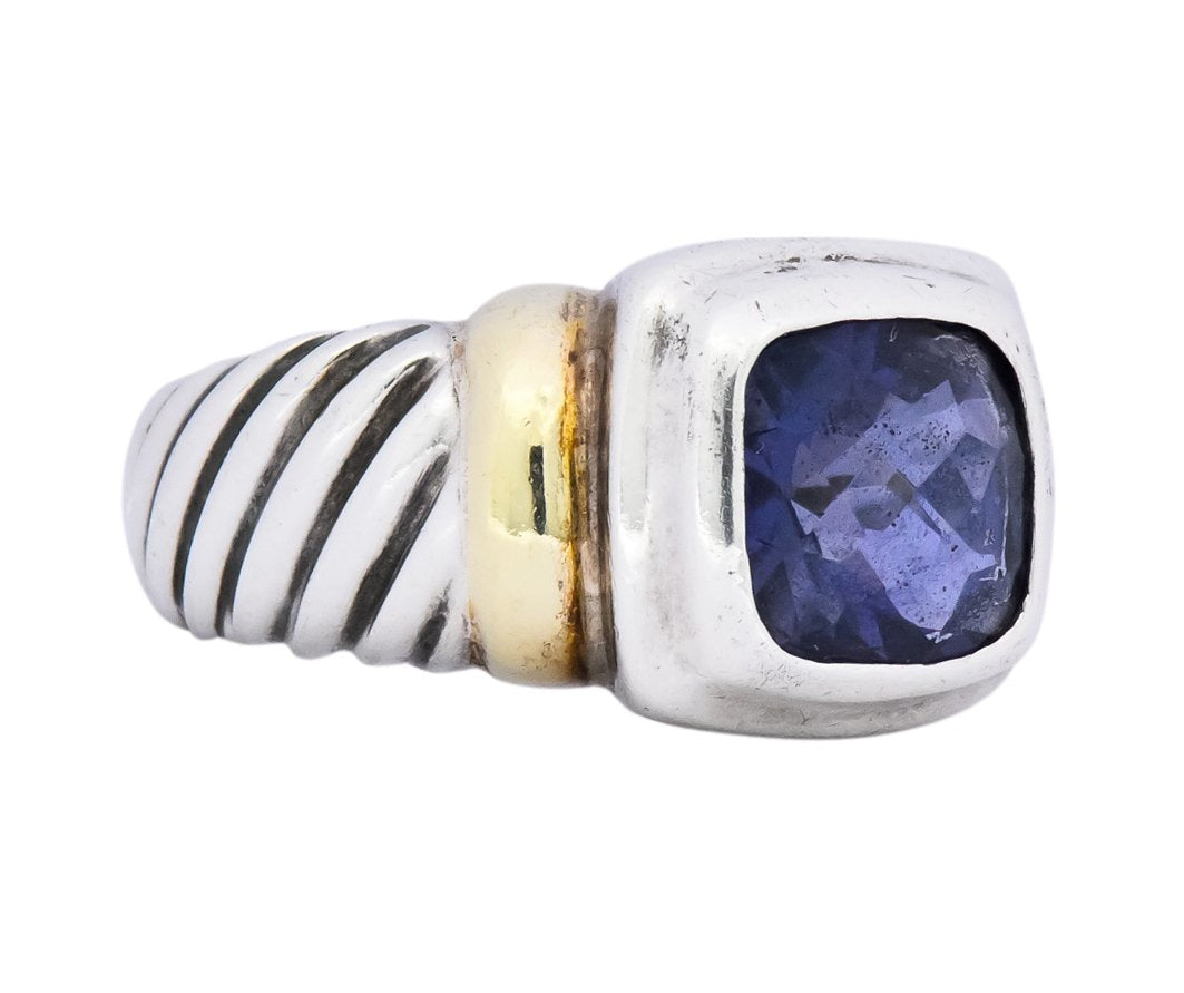 David Yurman Iolite Sterling Silver 14 Karat Gold Noblesse Ring ...