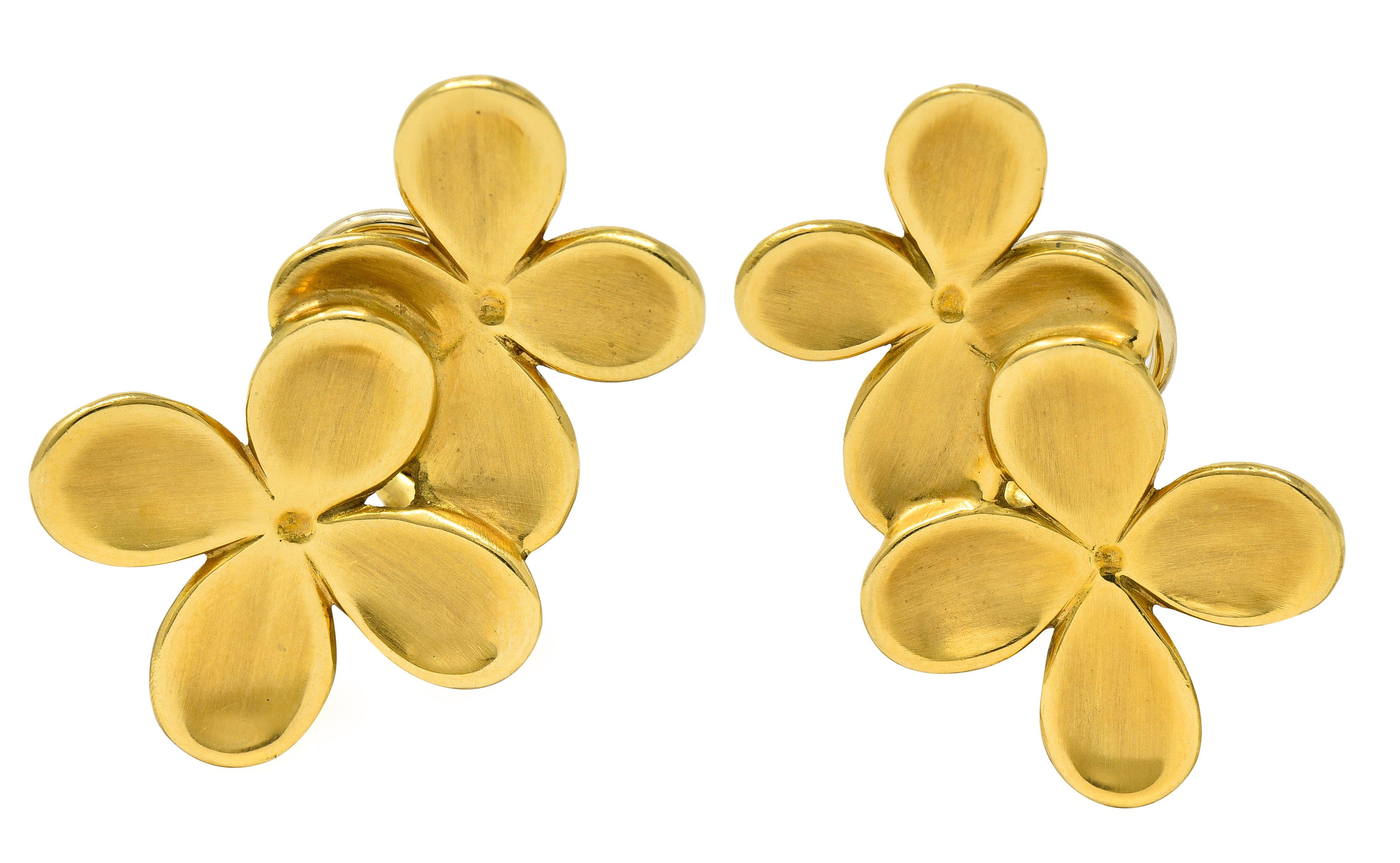 1987 Angela Cummings Vintage 18 Karat Gold Floral Ear-Clip EarringsEarrings - Wilson's Estate Jewelry