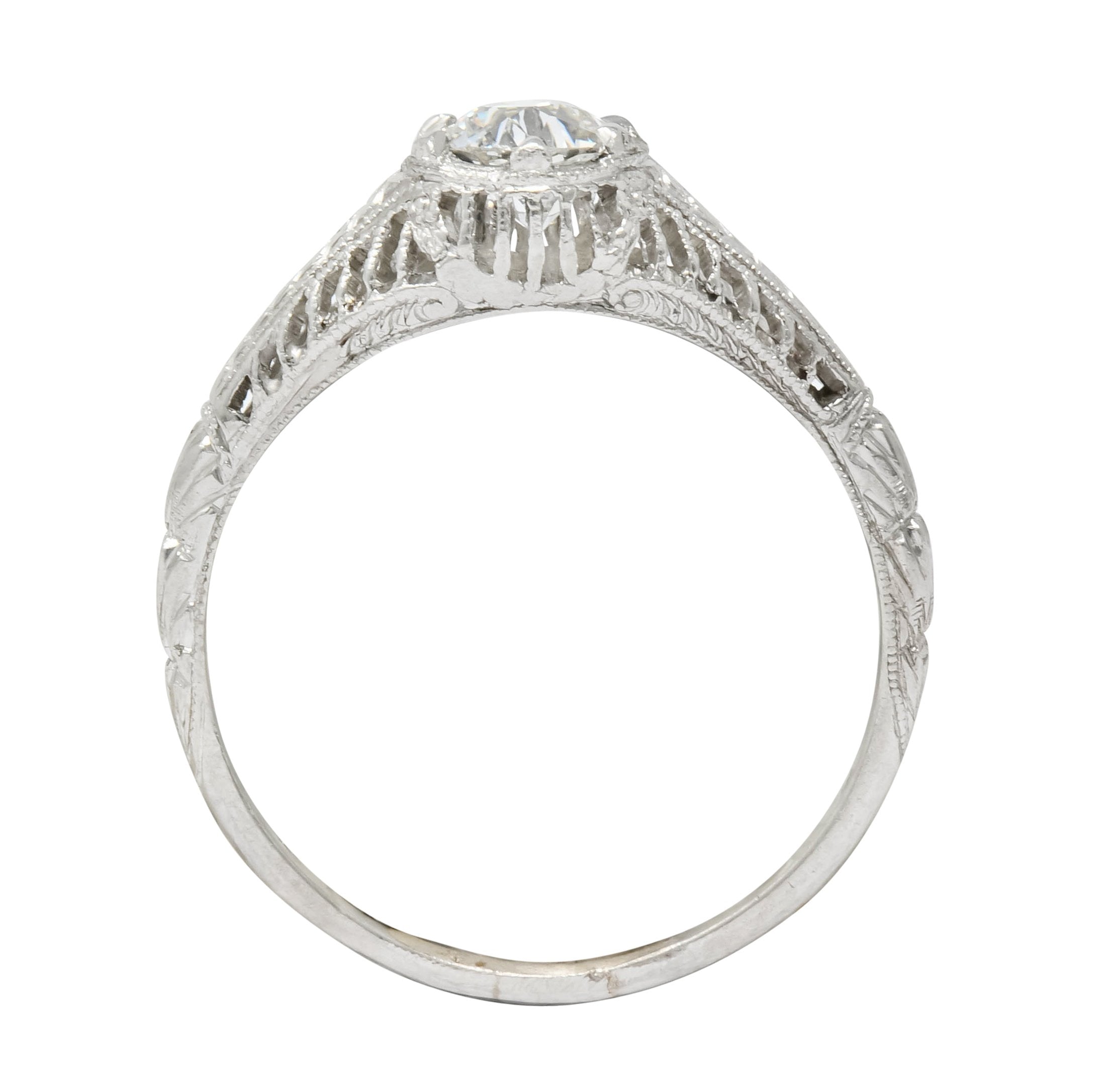 Edwardian 0.50 CTW Diamond Platinum Engagement Ring Circa 1915 - Wilson's Estate Jewelry