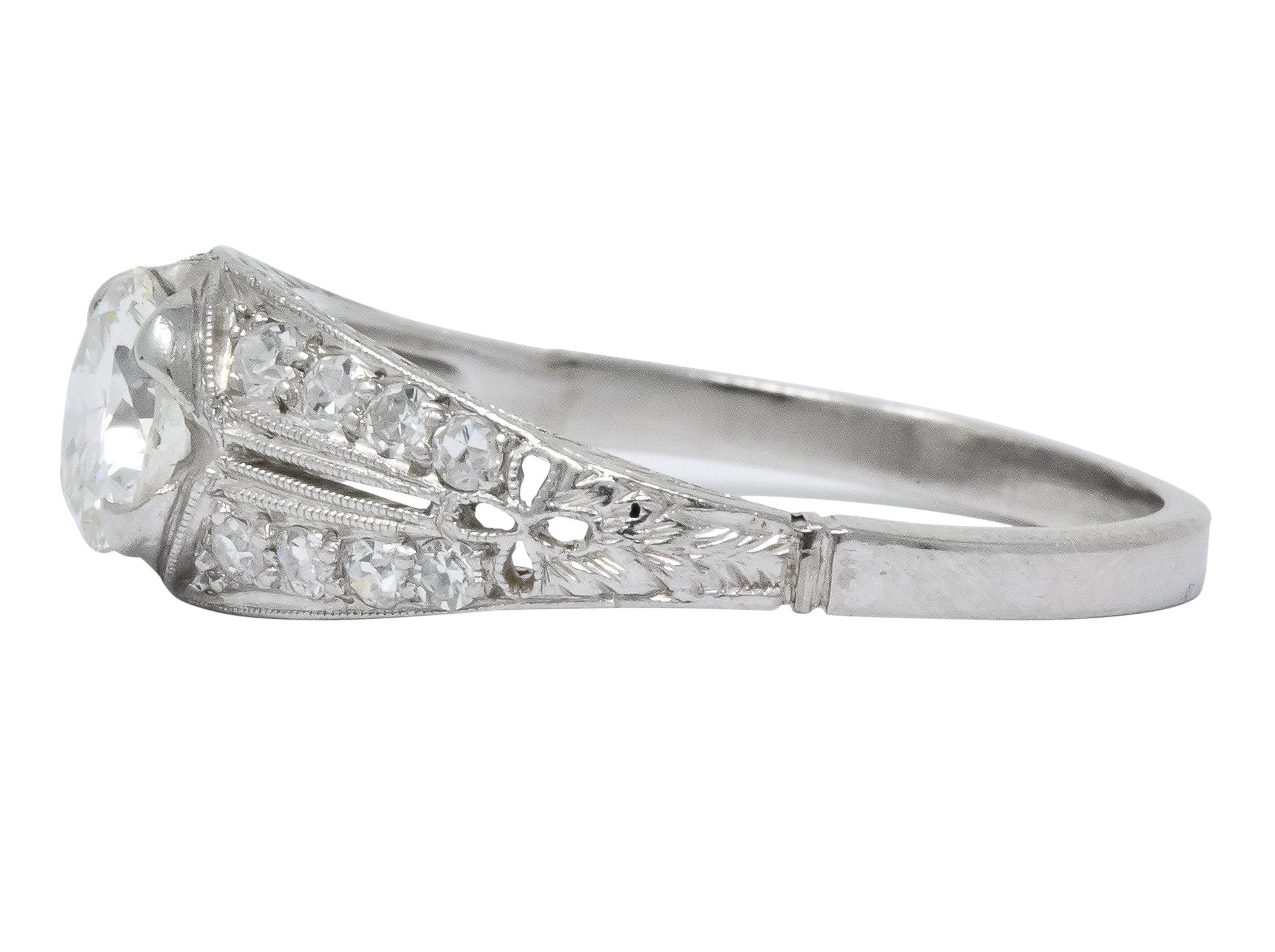 Edwardian 0.95 CTW Diamond Platinum Engagement Ring - Wilson's Estate Jewelry