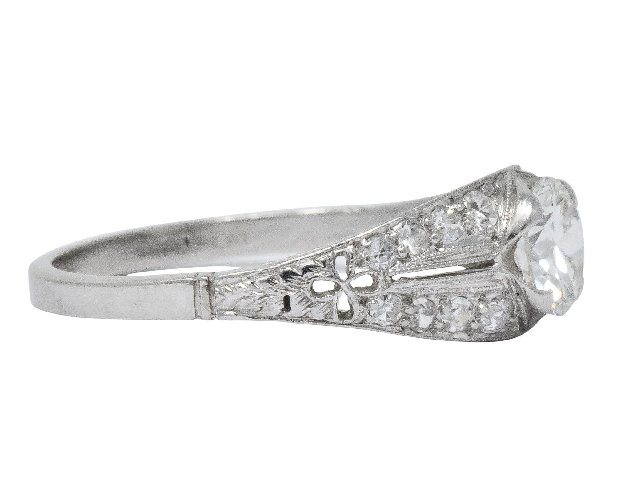 Edwardian 0.95 CTW Diamond Platinum Engagement Ring - Wilson's Estate Jewelry